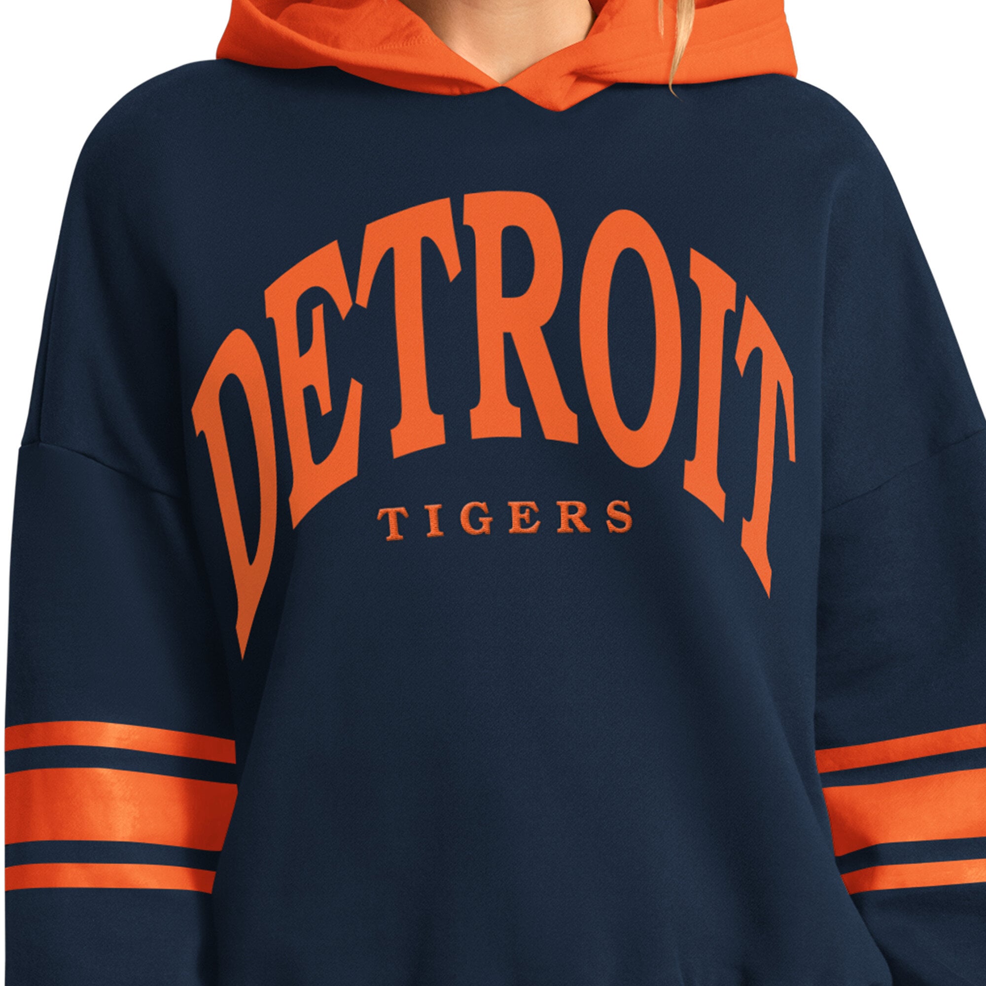 Sweat à capuche Starter bleu marine pour femme, Detroit Tigers, meilleur entraîneur
