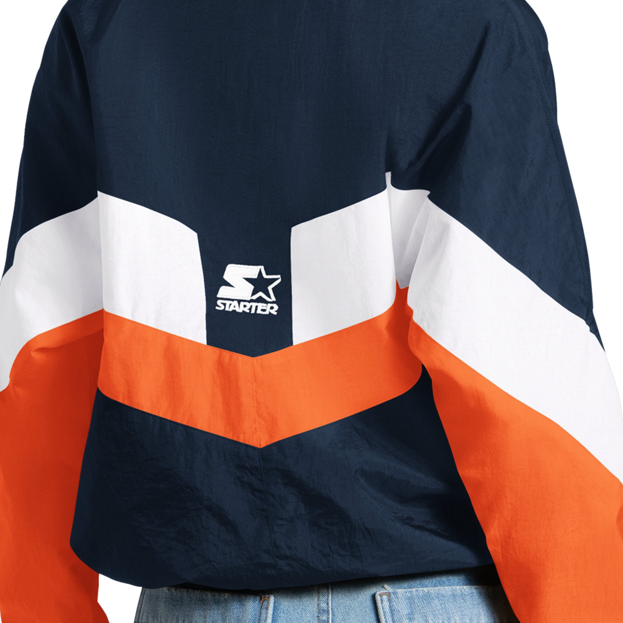 Pull à col zippé Starter bleu marine Detroit Tigers pour femme