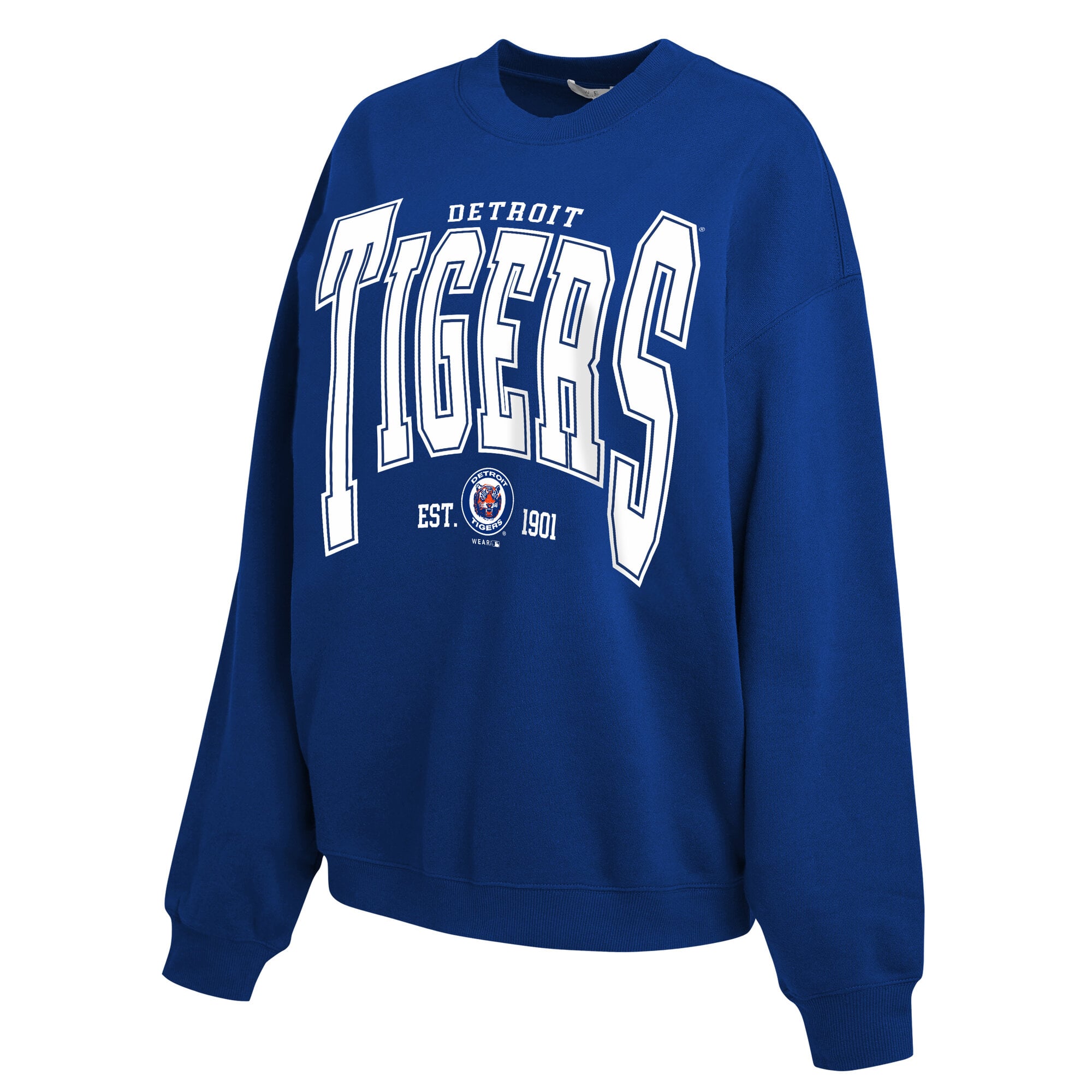 Sweat-shirt polaire oversize des Royal Detroit Tigers de la marque WEAR by Erin Andrews pour femmes