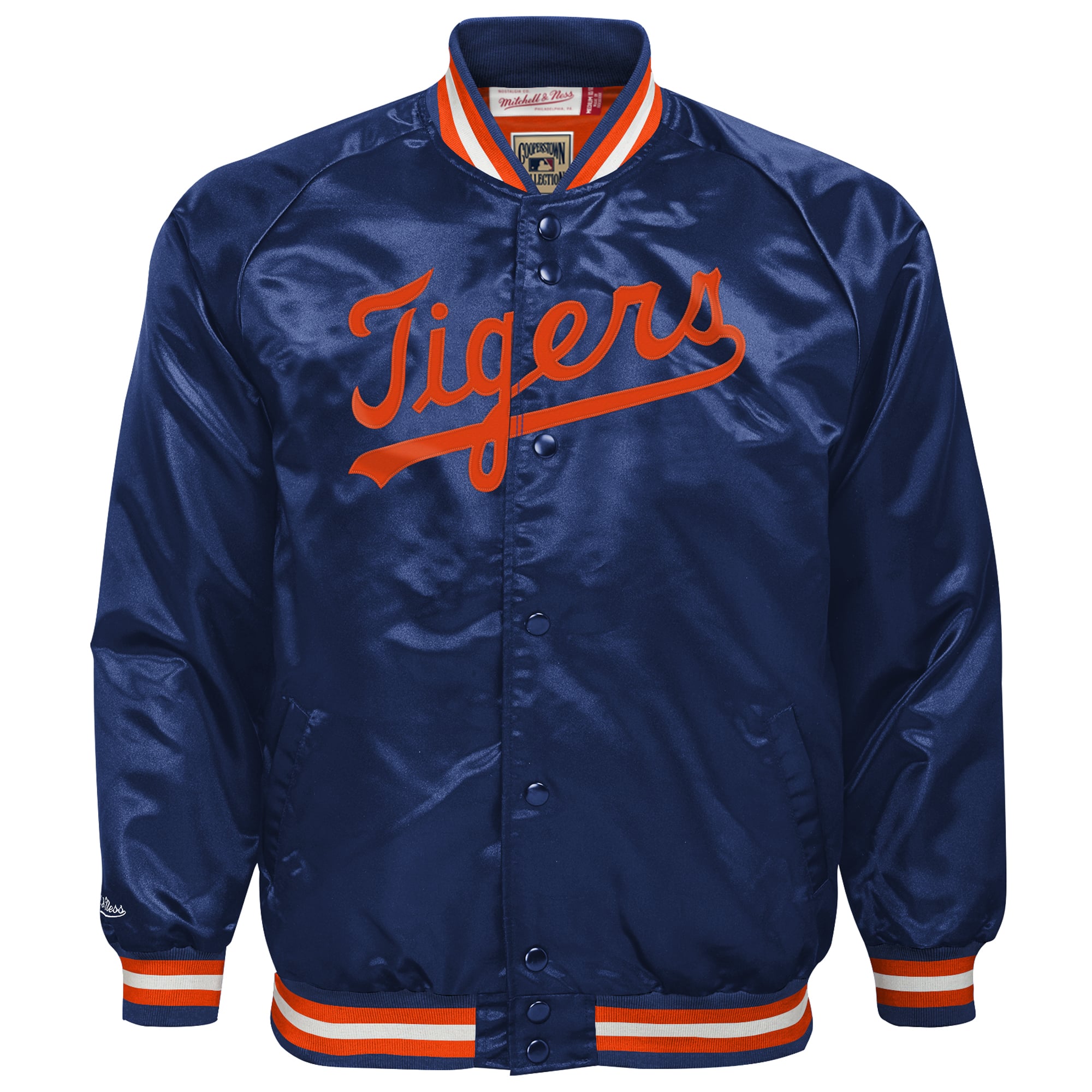 Youth Mitchell & Ness Navy Detroit Tigers Lightweight Satin Jacket