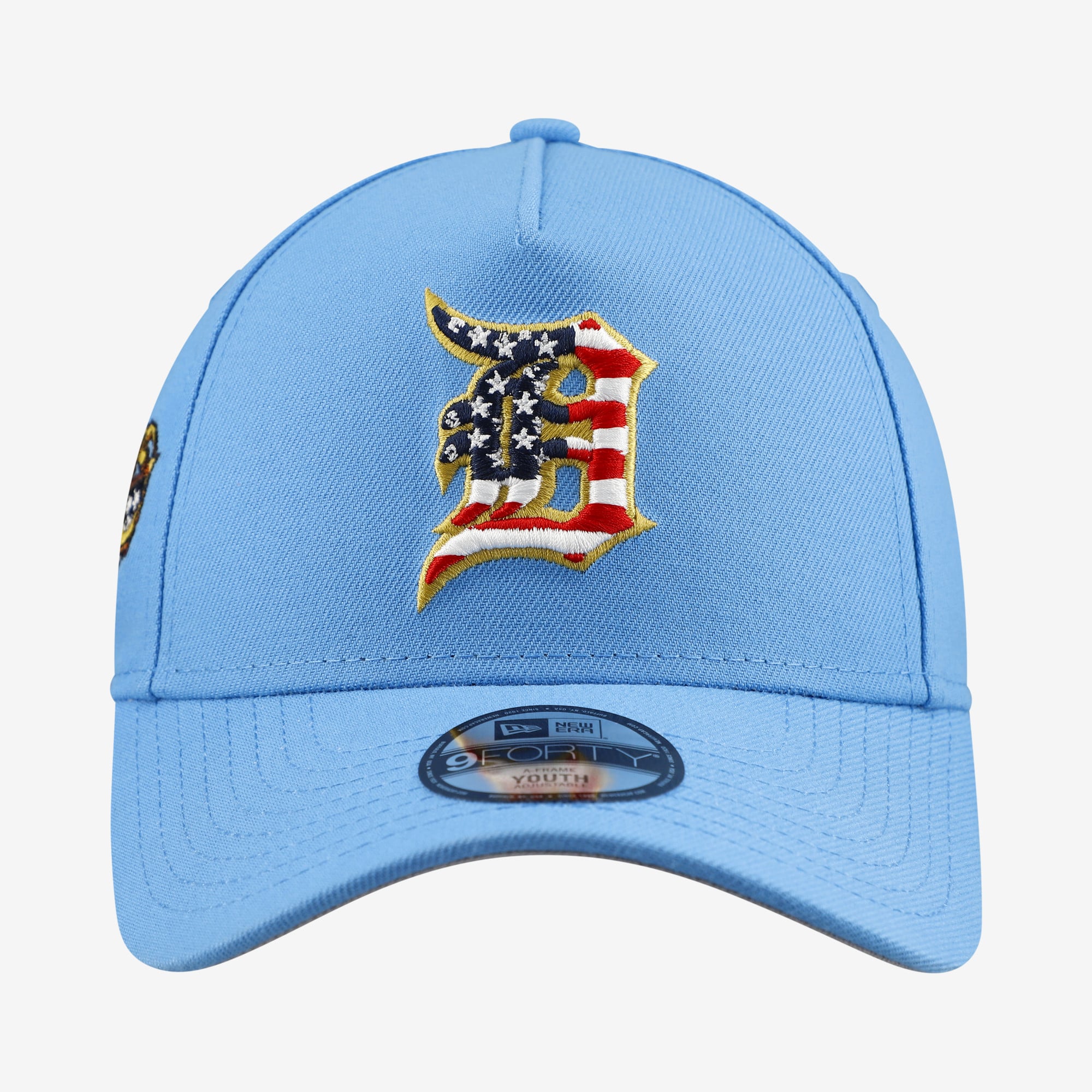 Youth New Era Light Blue Detroit Tigers Celebrate America's 250th 9FORTY A-Frame Adjustable Hat