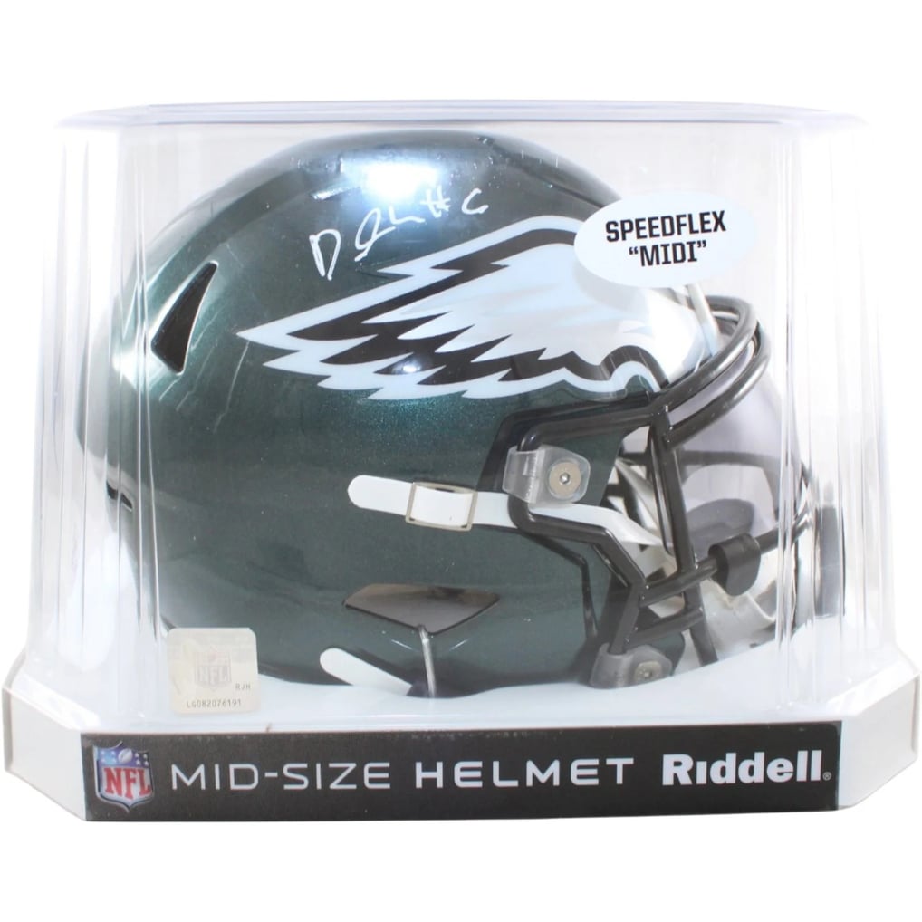 Devonta Smith Signed Philadelphia Eagles Mid-Sized Midi Helmet Beckett ...