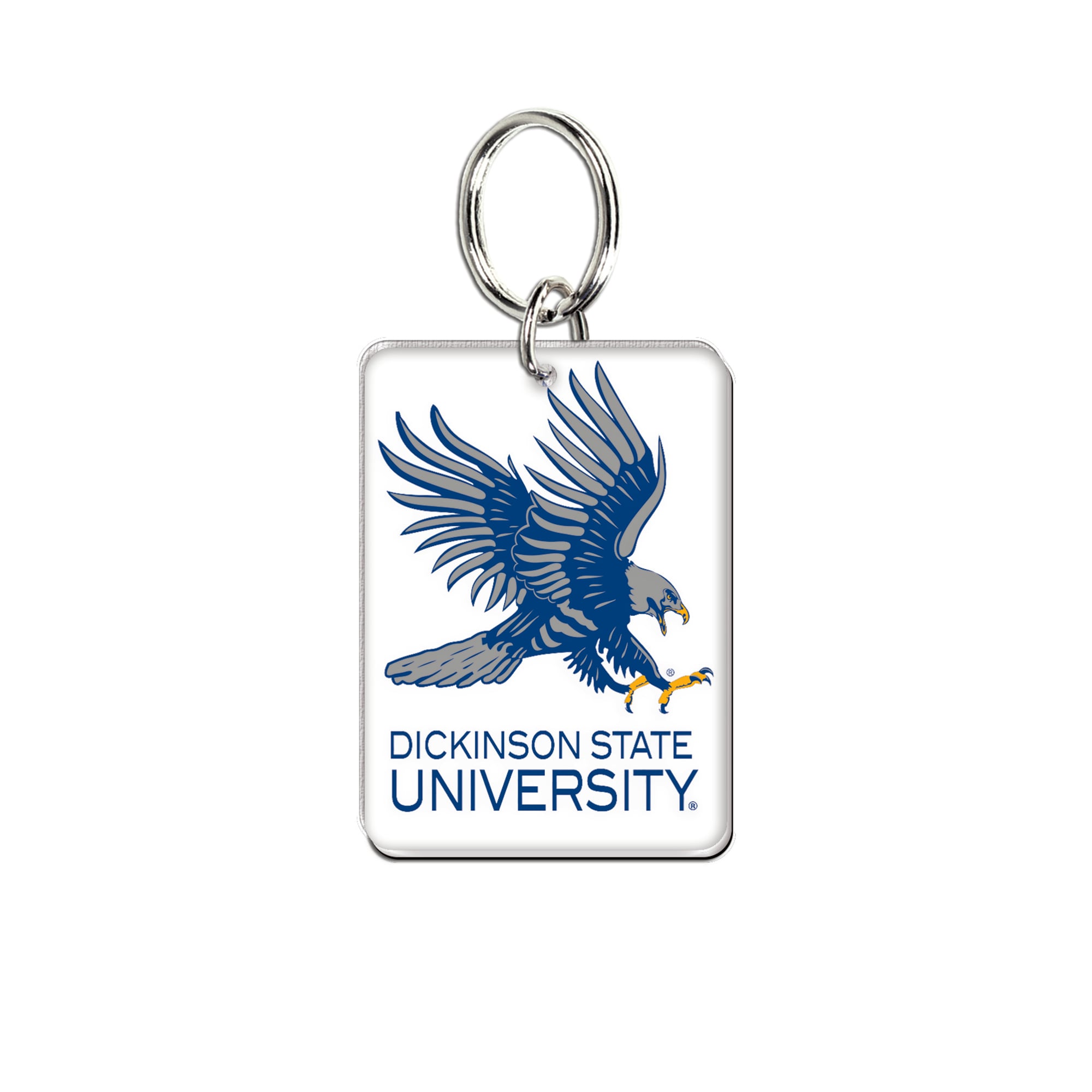 Porte-clés WinCraft Dickinson State Blue Hawks en acrylique de qualité supérieure