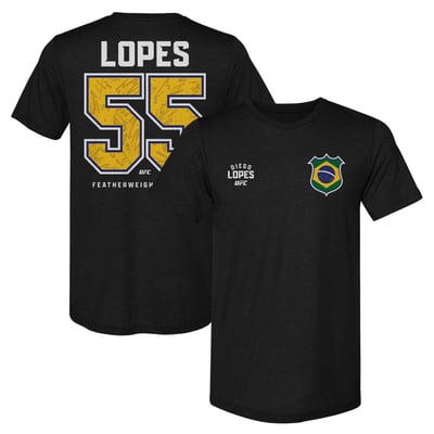 Diego Lopes 500 Level Brazil Country Flag Tri-Blend T-Shirt - Black