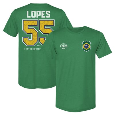 Diego Lopes 500 Level Brazil Country Flag T-Shirt - Kelly Green