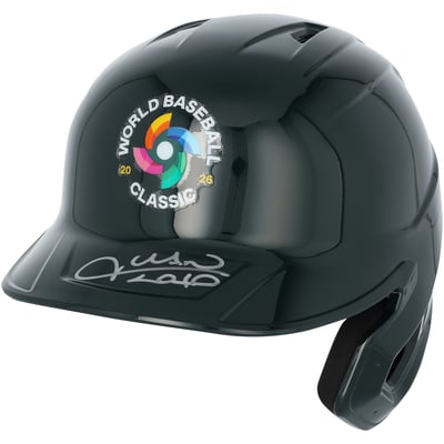 Juan Soto Dominican Republic Baseball Autographed Fanatics Authentic 2026 World Baseball Classic Logo Batting Helmet