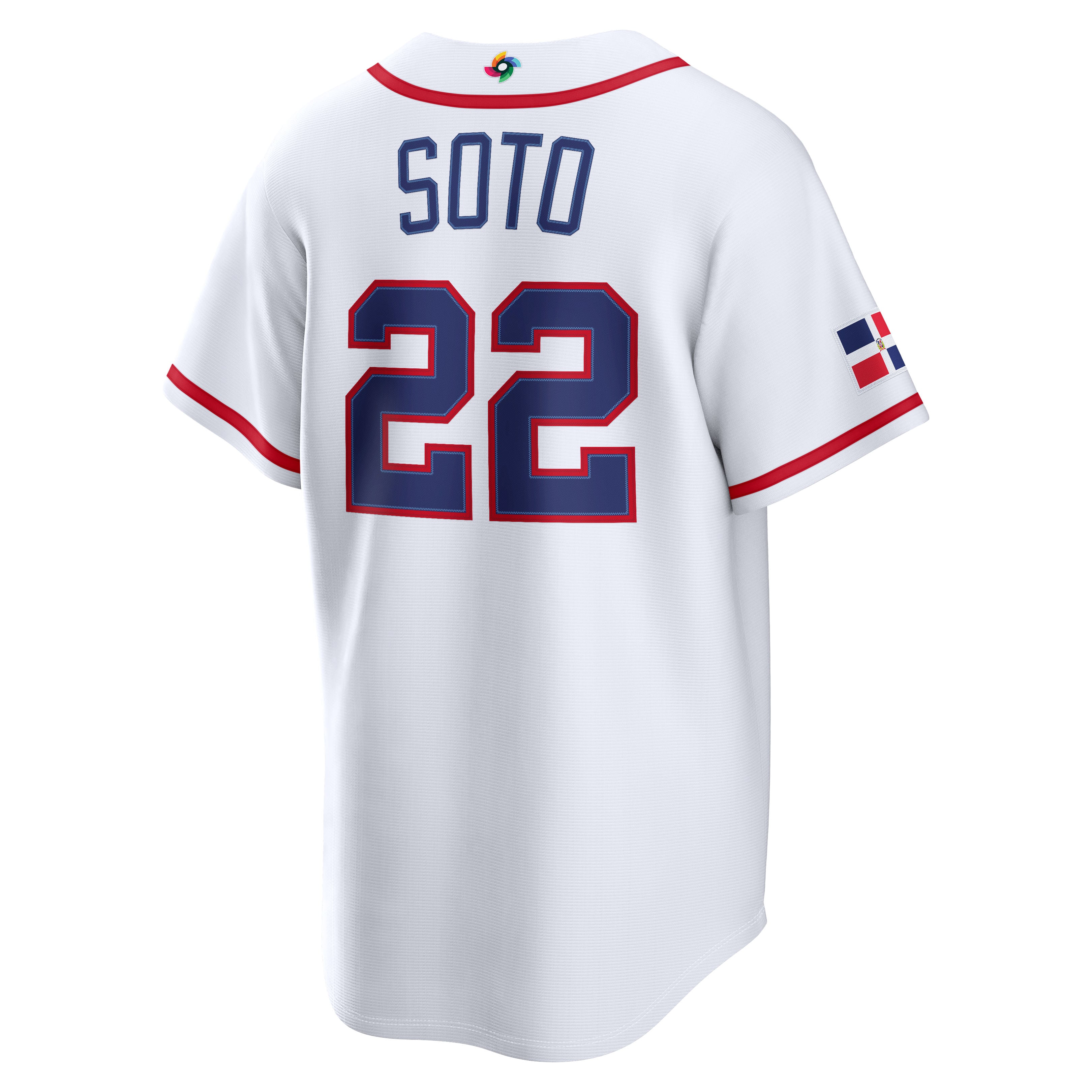 Men's Nike Juan Soto White Dominican Republic Baseball 2026 World Classic Home Stadium Jersey