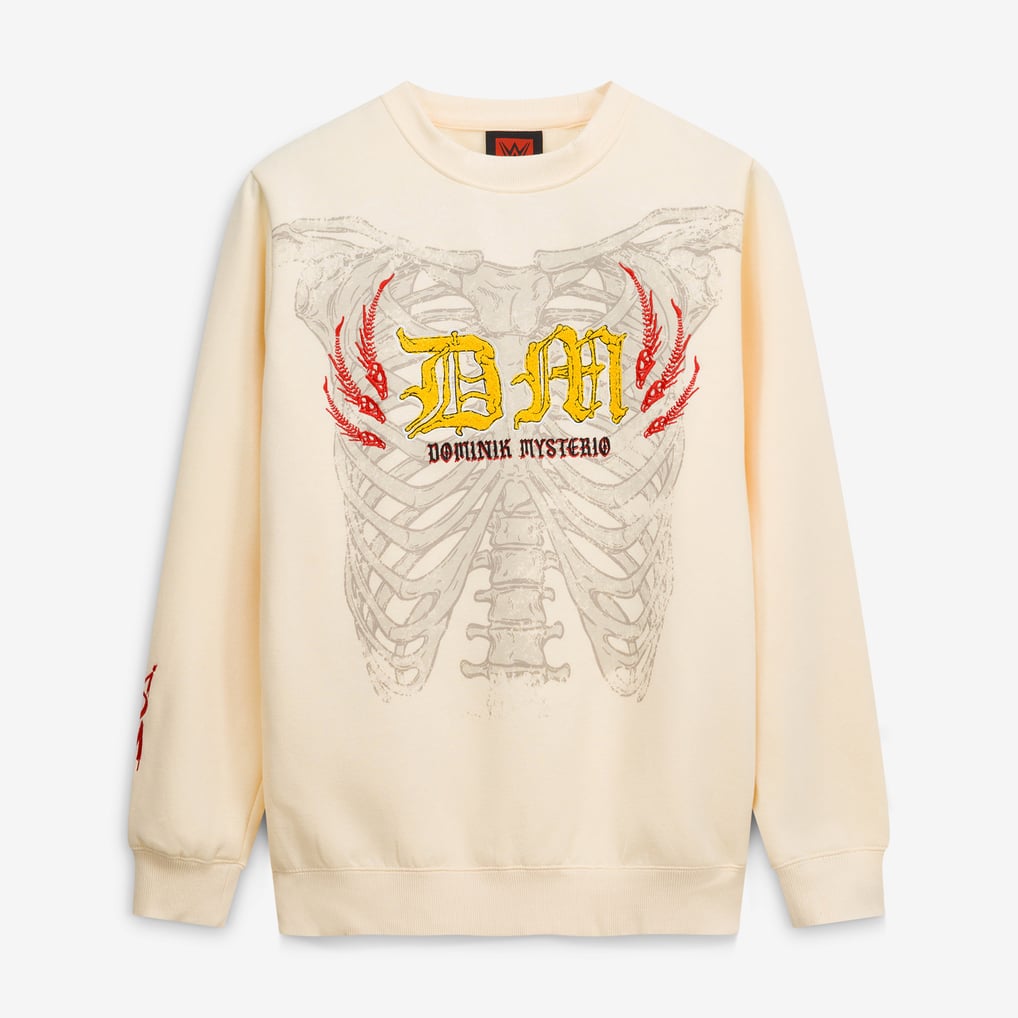 Sweat-shirt Dominik Mysterio à motif de côtes - Crème