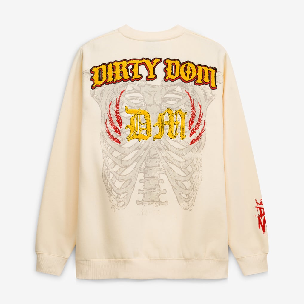 Sweat-shirt Dominik Mysterio à motif de côtes - Crème