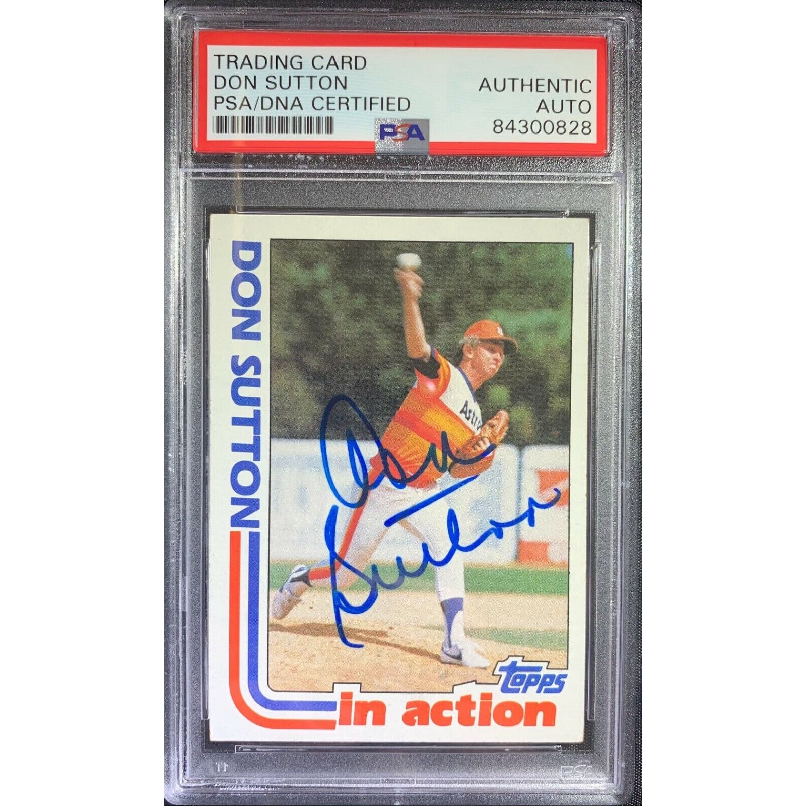 Don Sutton auto card 1982 Topps #306 MLB Huston Astros PSA Encapsulated