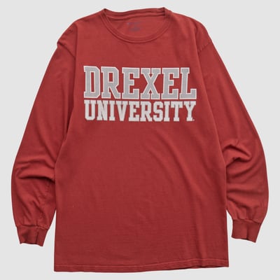 Drexel Dragons Champion 2010s Long Sleeve T-shirt - Red - S by Fanatics Real Vintage