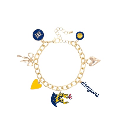 Drexel Dragons CANVAS Style Women's 18K Gold-Plated Chain Link Charm Bracelet