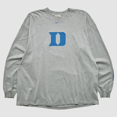Duke Blue Devils Nike 2000s Long Sleeve T-shirt - Heather Gray - 2XL by Fanatics Real Vintage