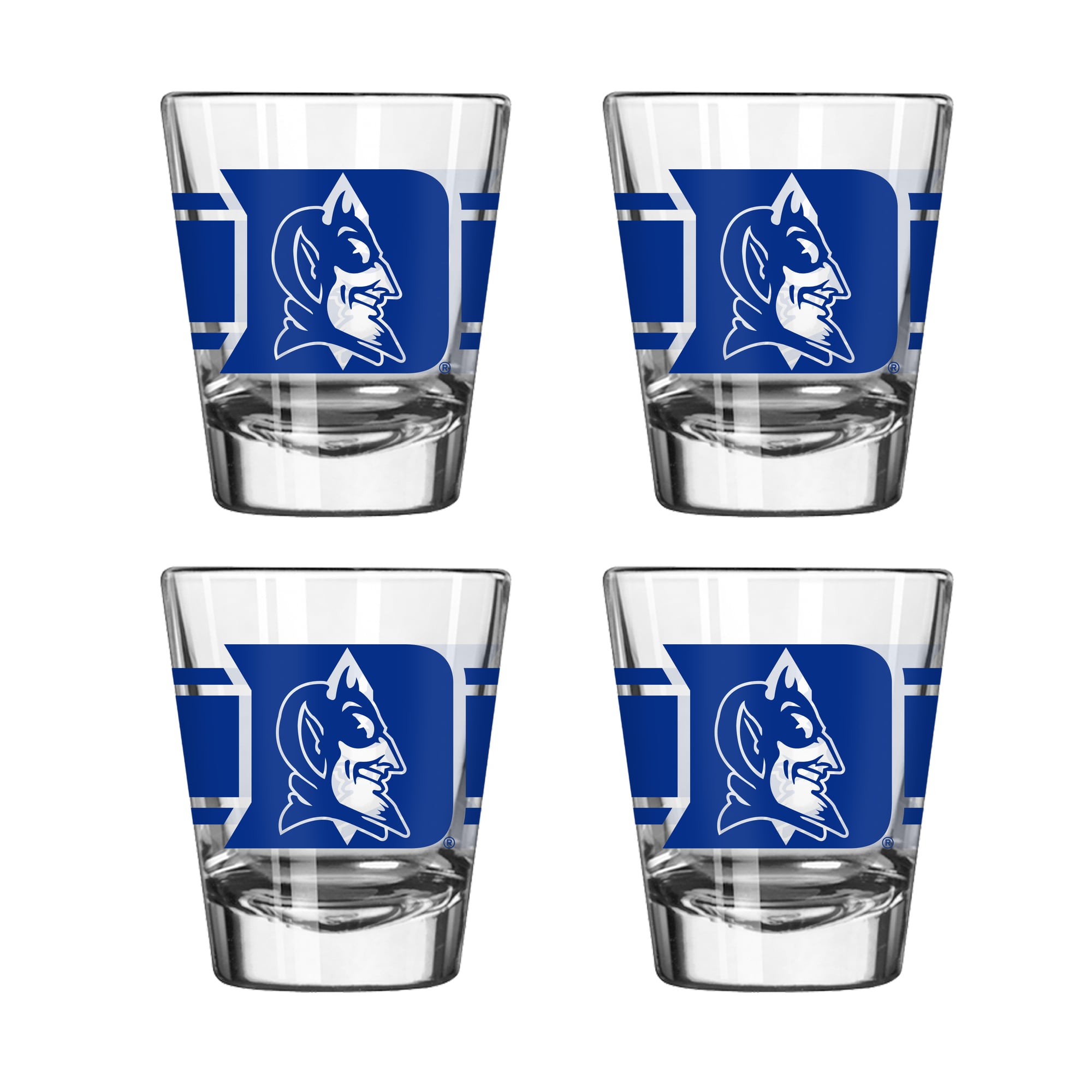 Logo Brands Duke Blue Devils Four-Piece Stripe Shot Glass Set