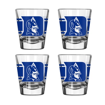 Duke Blue Devils Logo Brands Four-Piece Stripe Shot Glass Set
