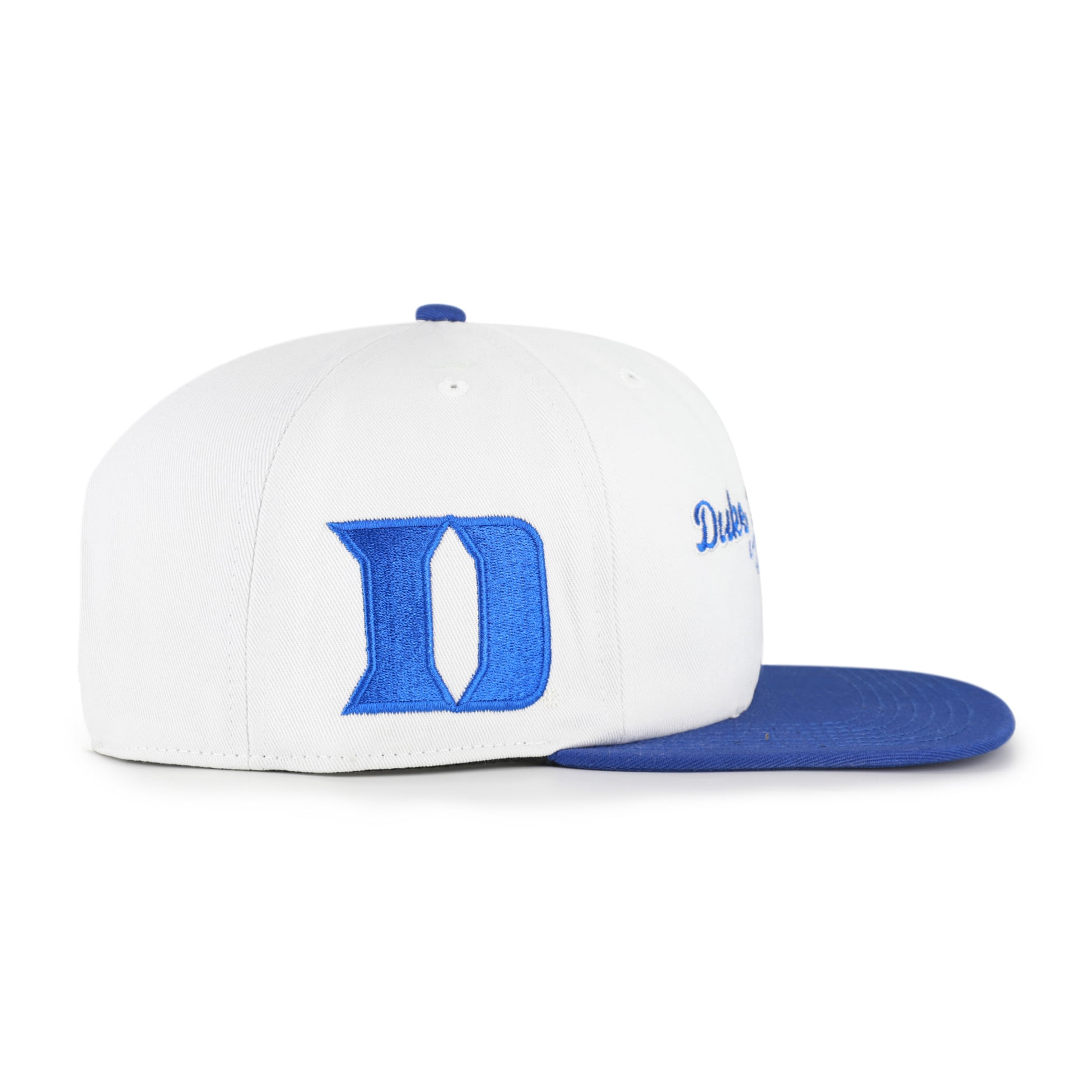 Men's '47 White/Royal Duke Blue Devils Script Stack Relaxed Captain Adjustable Hat