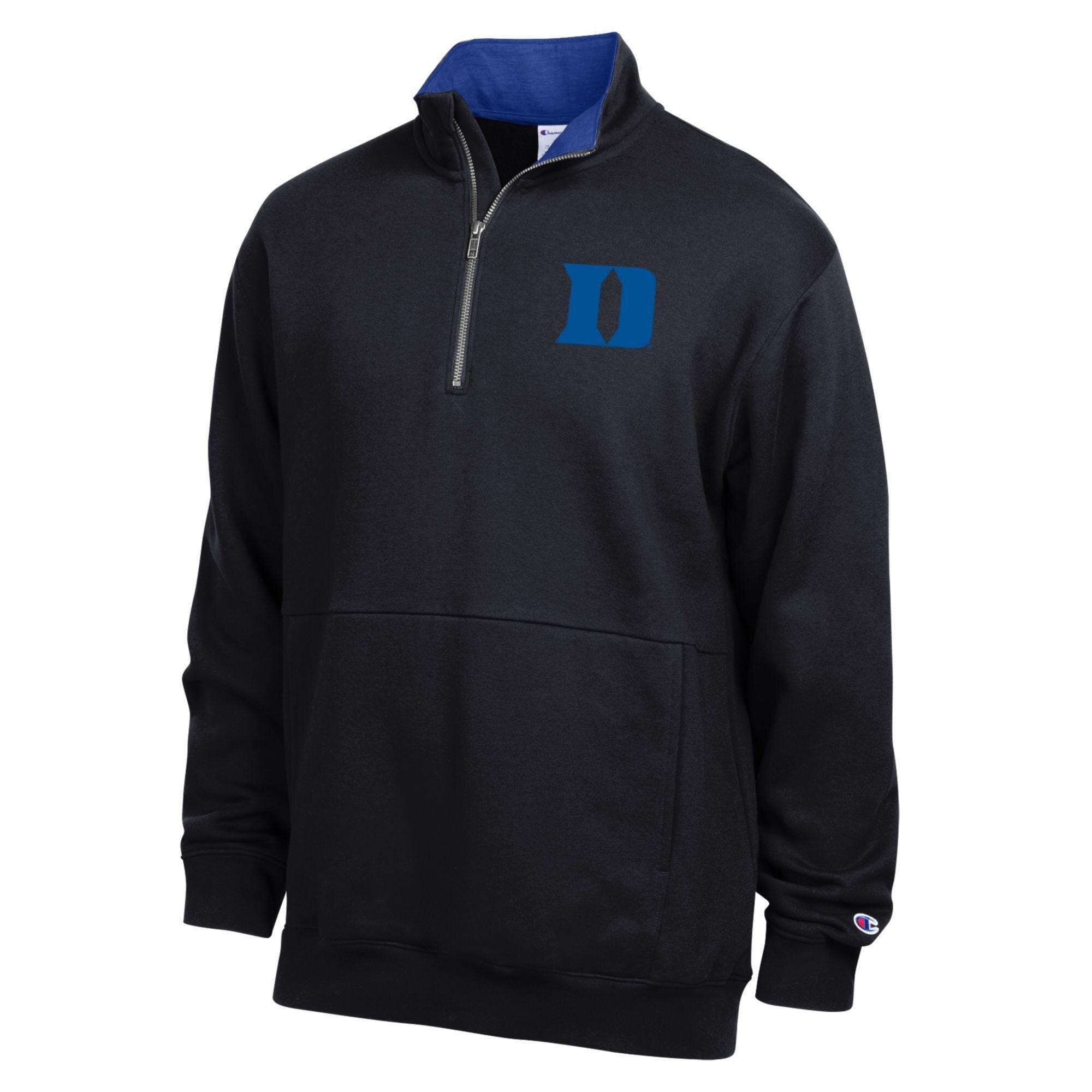 Pull-over en polaire blanc Champion Duke Blue Devils pour homme, à col zippé.