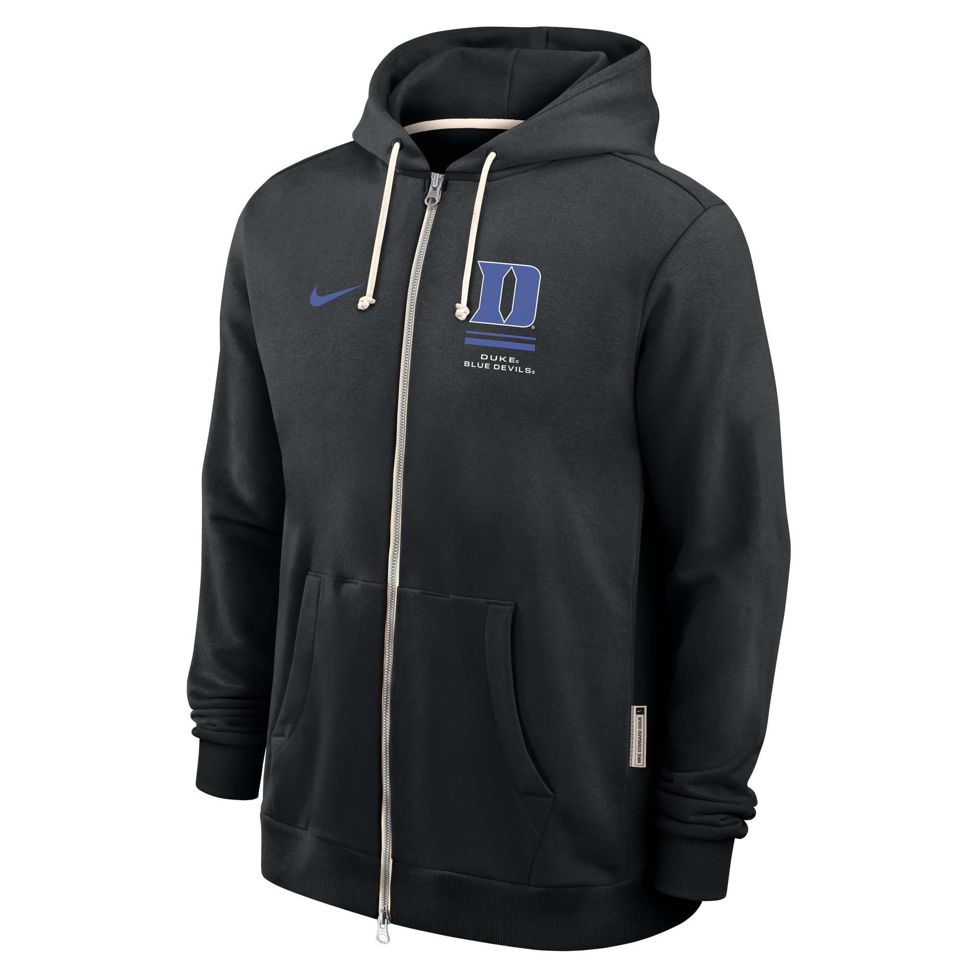 Sweat à capuche zippé Nike Duke Blue Devils 2026 Sideline Standard Issue Dri-FIT noir pour homme