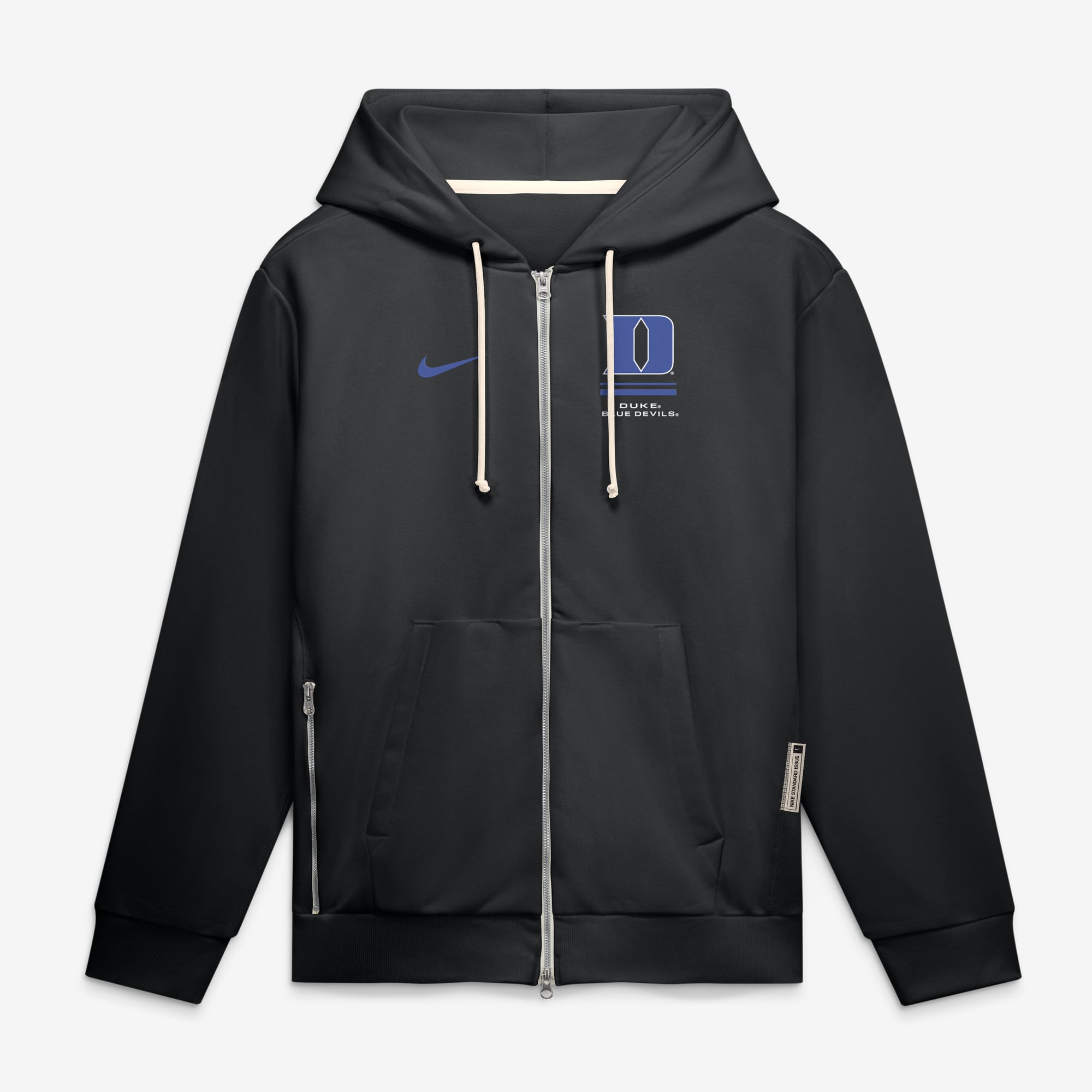 Men's Nike  Black Duke Blue Devils 2026 Sideline Standard Issue Dri-FIT Full-Zip Hoodie
