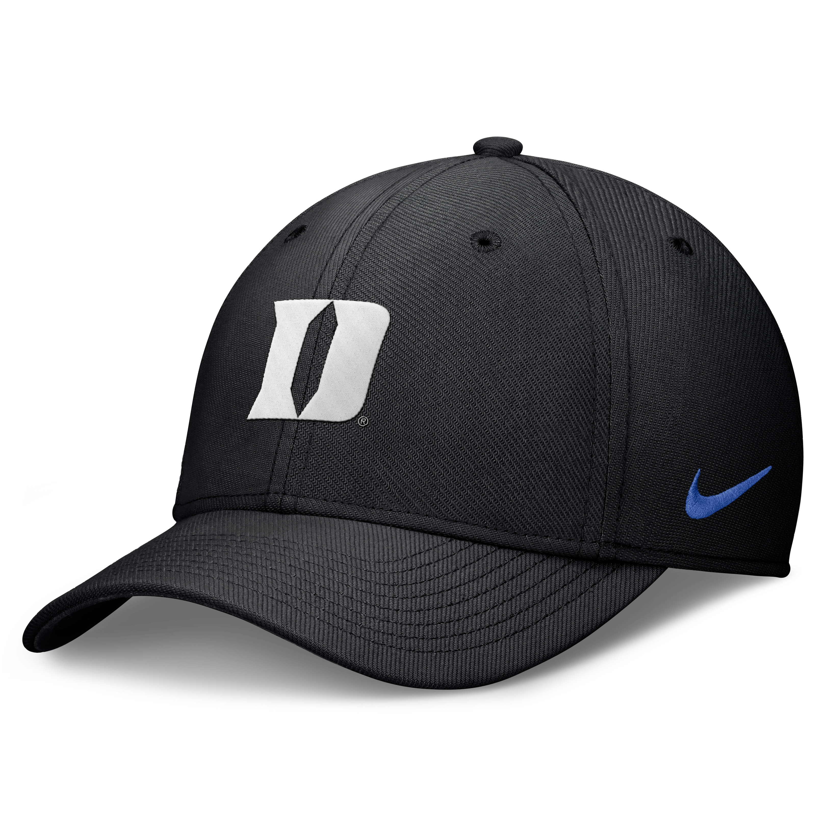 Men's Nike Black Duke Blue Devils Rise SwooshFlex Dri-FIT Hat