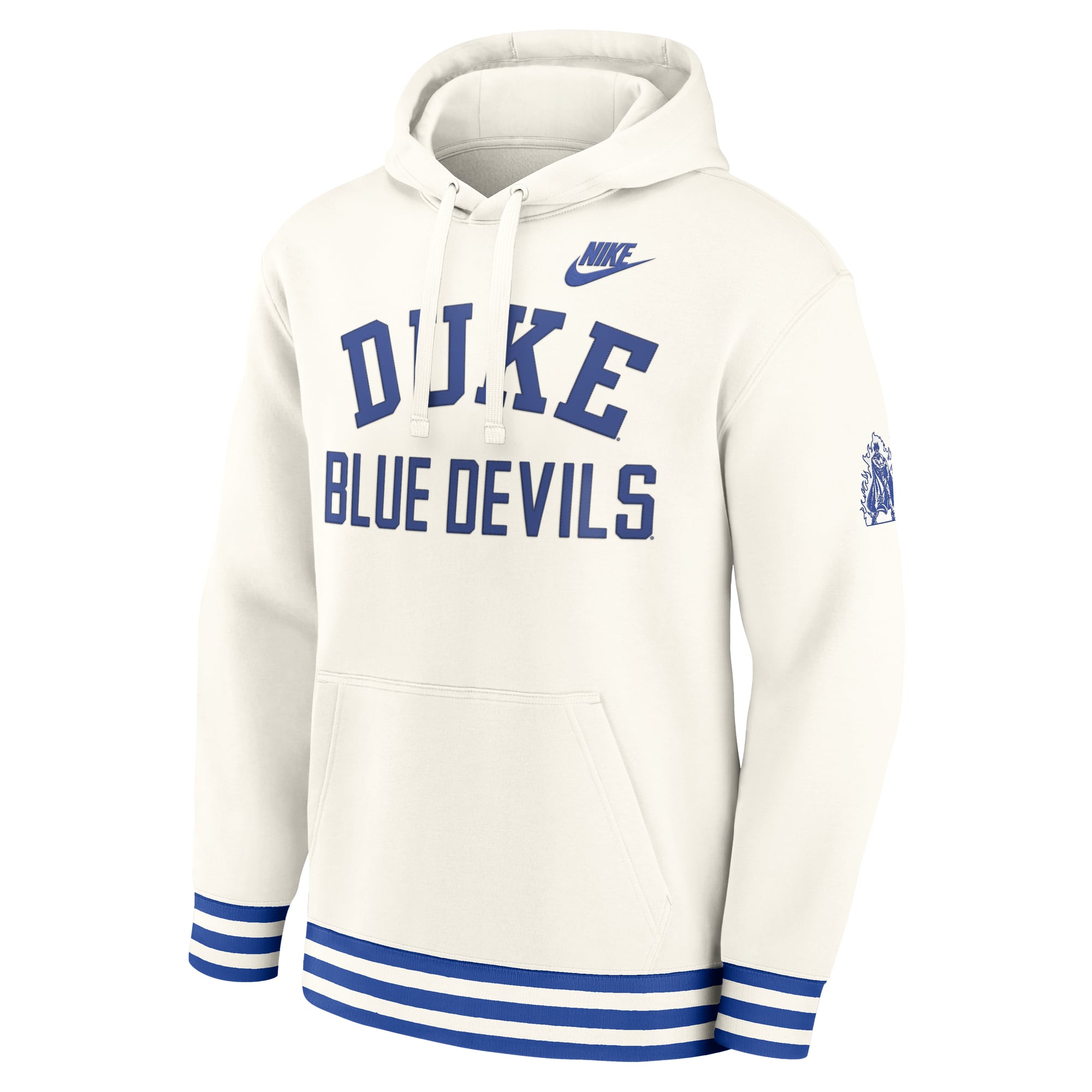 Sweat à capuche rétro Nike Duke Blue Devils Legacy couleur crème pour homme