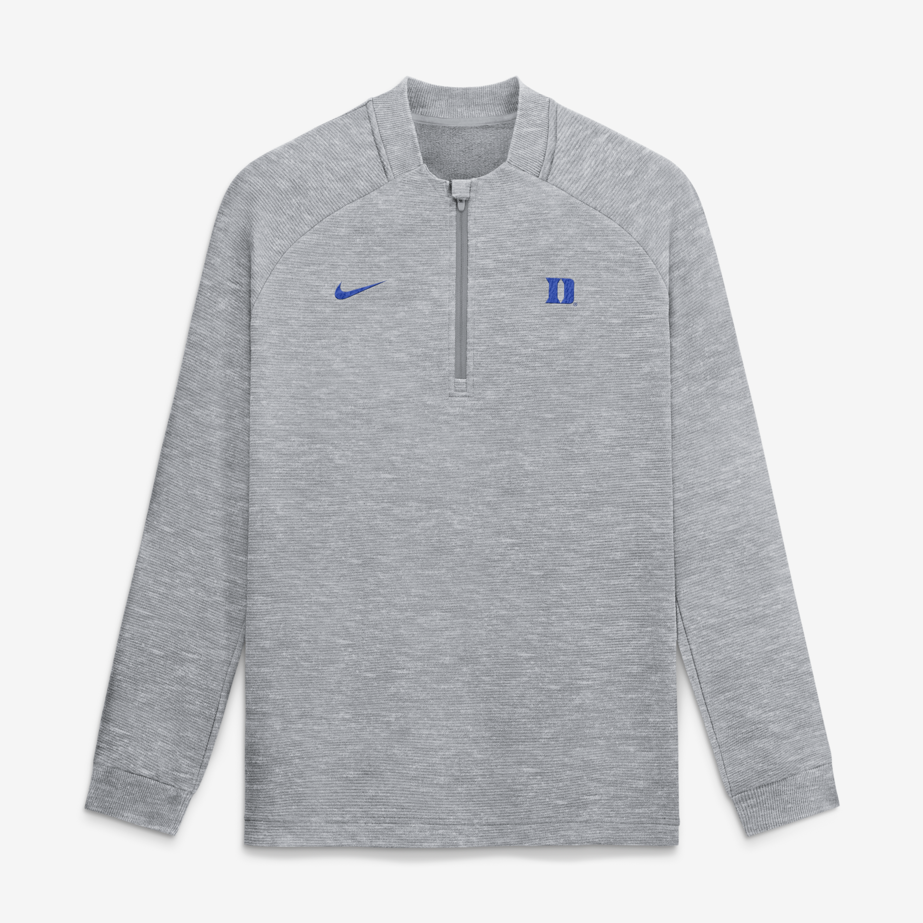 Men's Nike Gray Duke Blue Devils Par Raglan Tri-Blend Therma-FIT Half-Zip Pullover