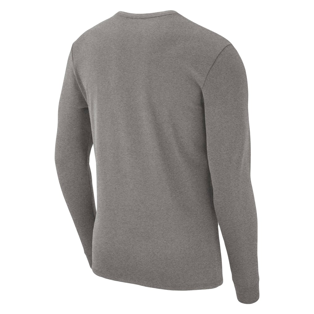 Men's Nike Heather Gray Duke Blue Devils Arch 2-Hit Long Sleeve T-Shirt