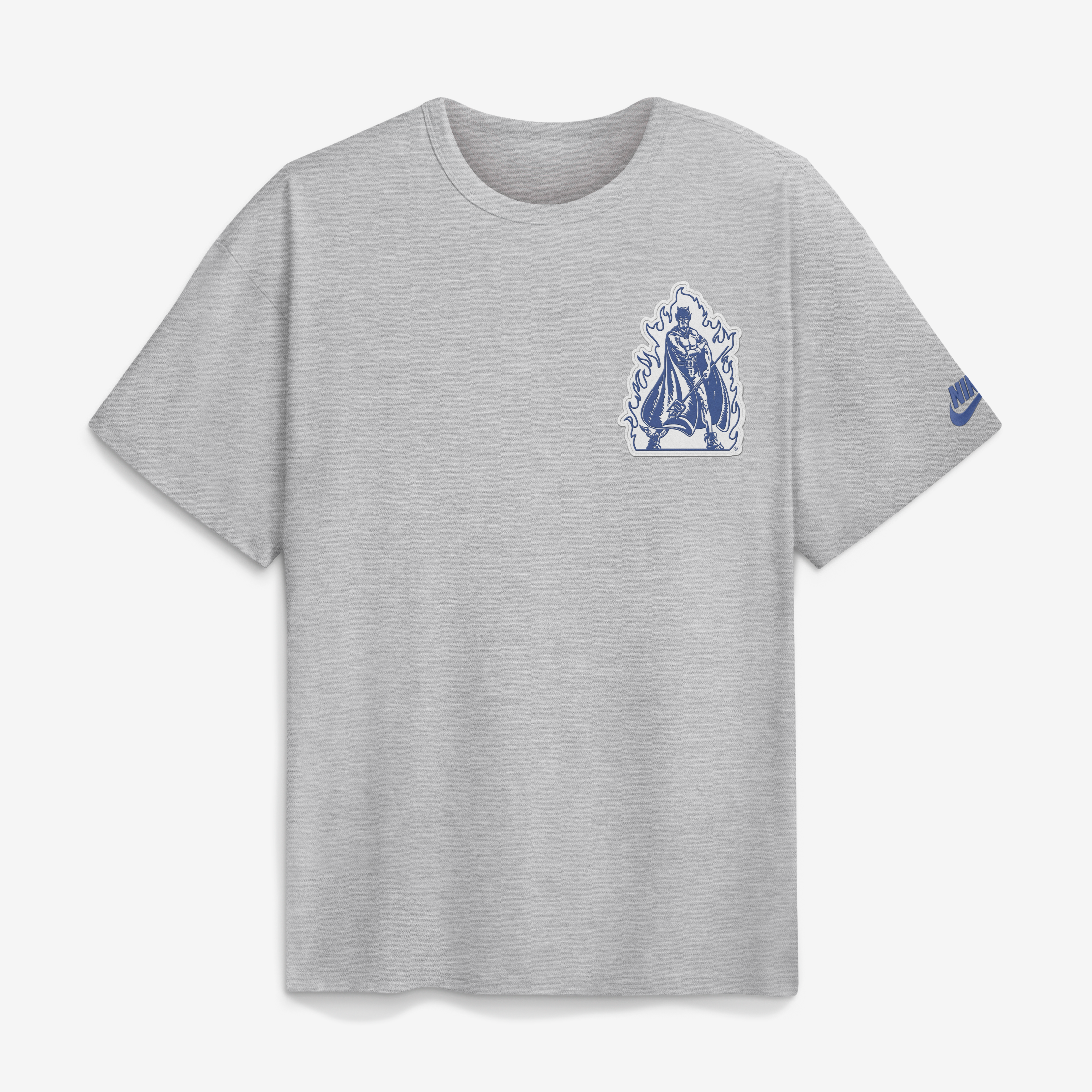 Men's Nike Heather Gray Duke Blue Devils Legacy Logo Max90 T-Shirt