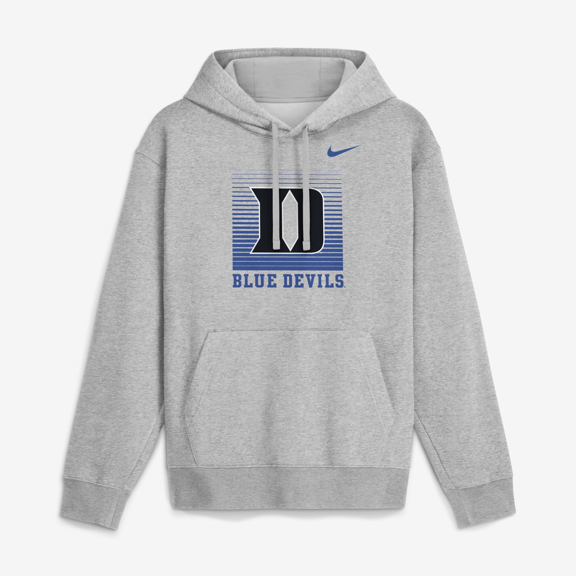 Sweat à capuche Nike Duke Blue Devils Primetime Gradient Square Club pour homme, gris chiné