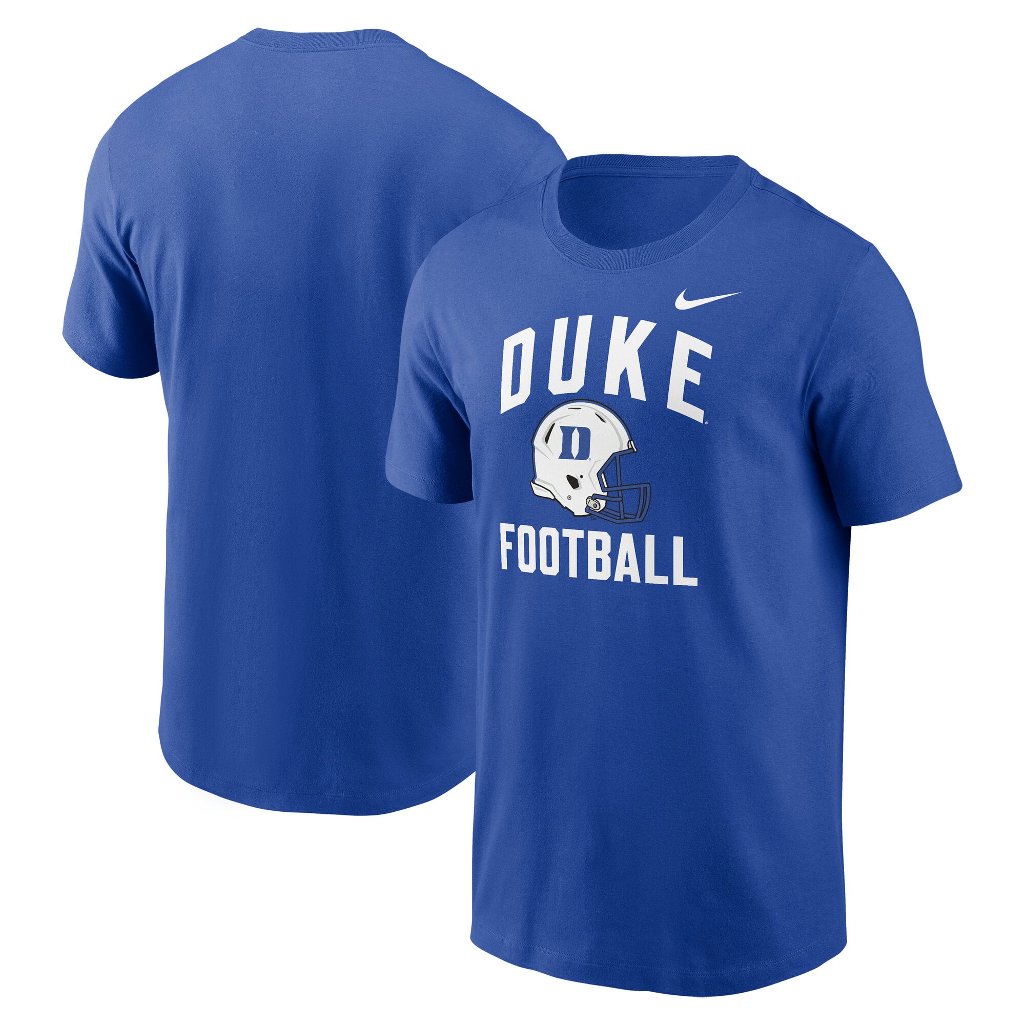 Men's Nike Royal Duke Blue Devils Campus Football Helmet T-Shirt