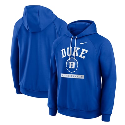  Duke Blue Devils Nike Courtside Practice Dri-FIT Raglan Fleece Hoodie - Royal