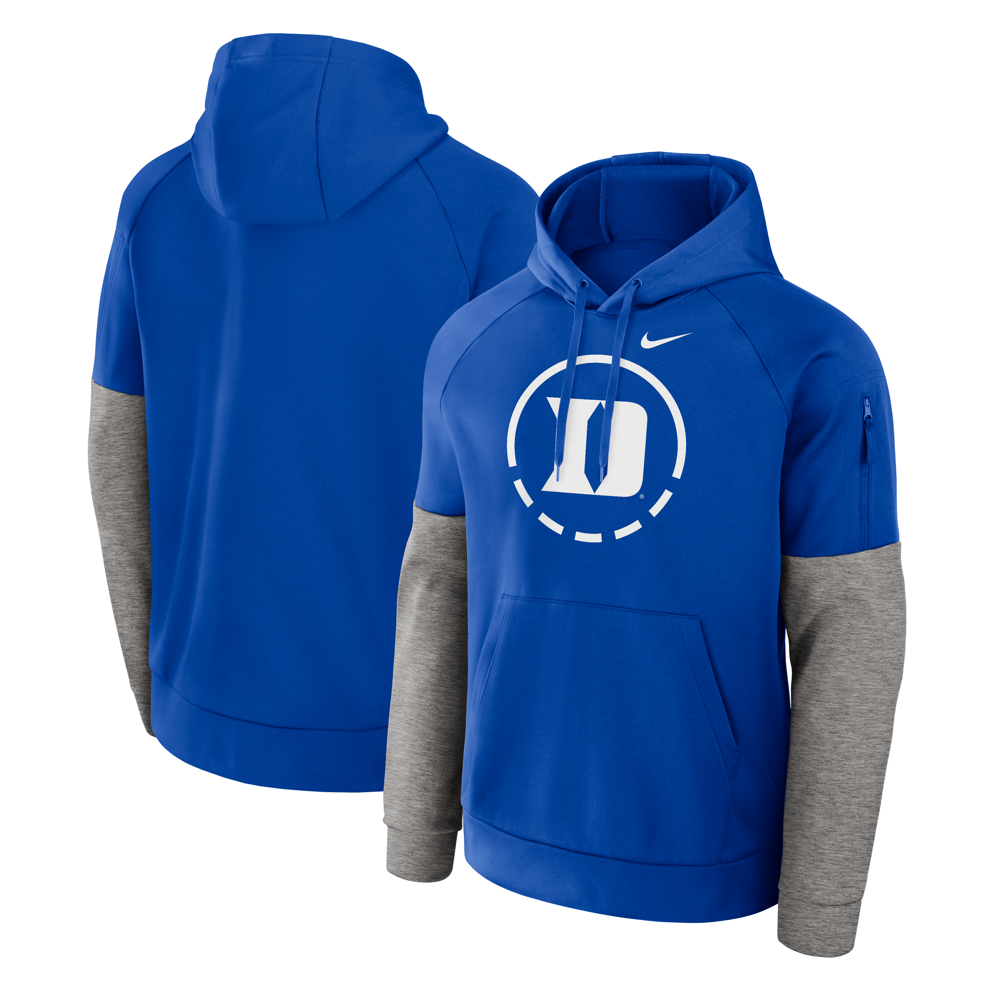 Sweat à capuche raglan en polaire Therma-FIT Nike Royal Duke Blue Devils Primetime Basketball pour homme