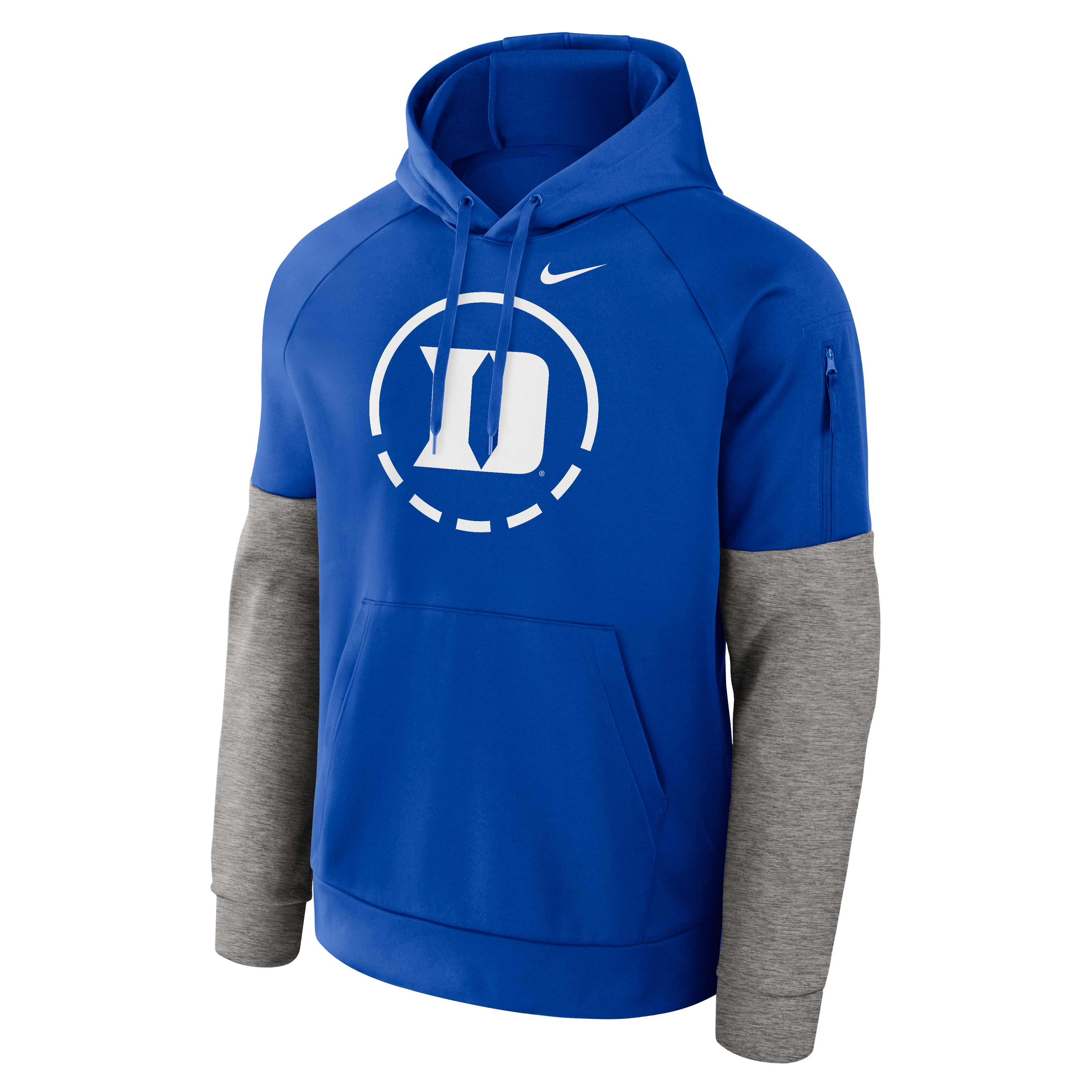 Sweat à capuche raglan en polaire Therma-FIT Nike Royal Duke Blue Devils Primetime Basketball pour homme