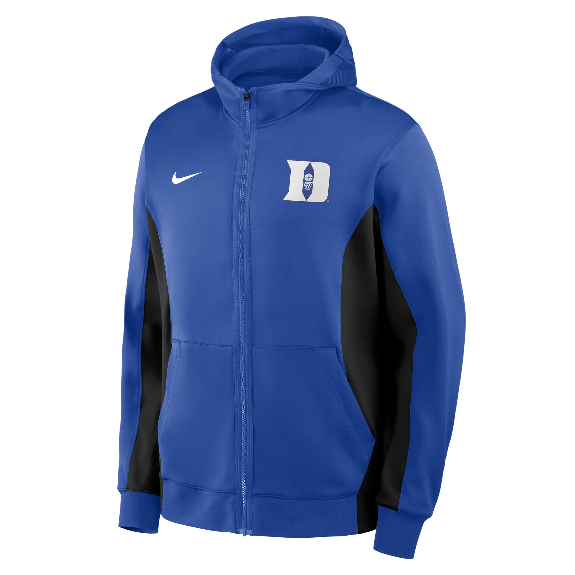 Veste à capuche zippée intégrale Nike Duke Blue Devils Courtside Game Dri-FIT pour homme, bleu royal/noir