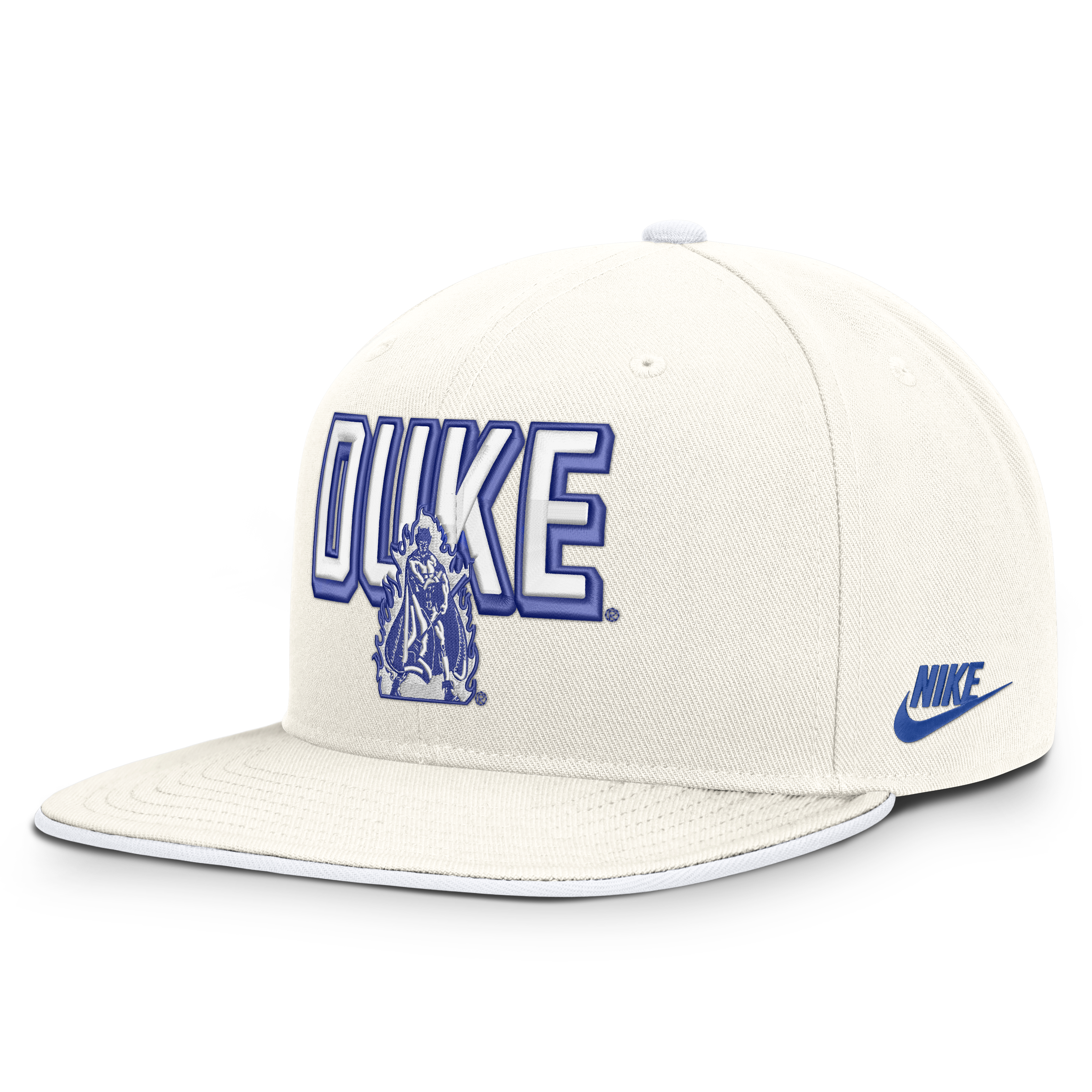 Casquette snapback Nike Pro blanche Duke Blue Devils Legacy Letter & Mascot pour homme