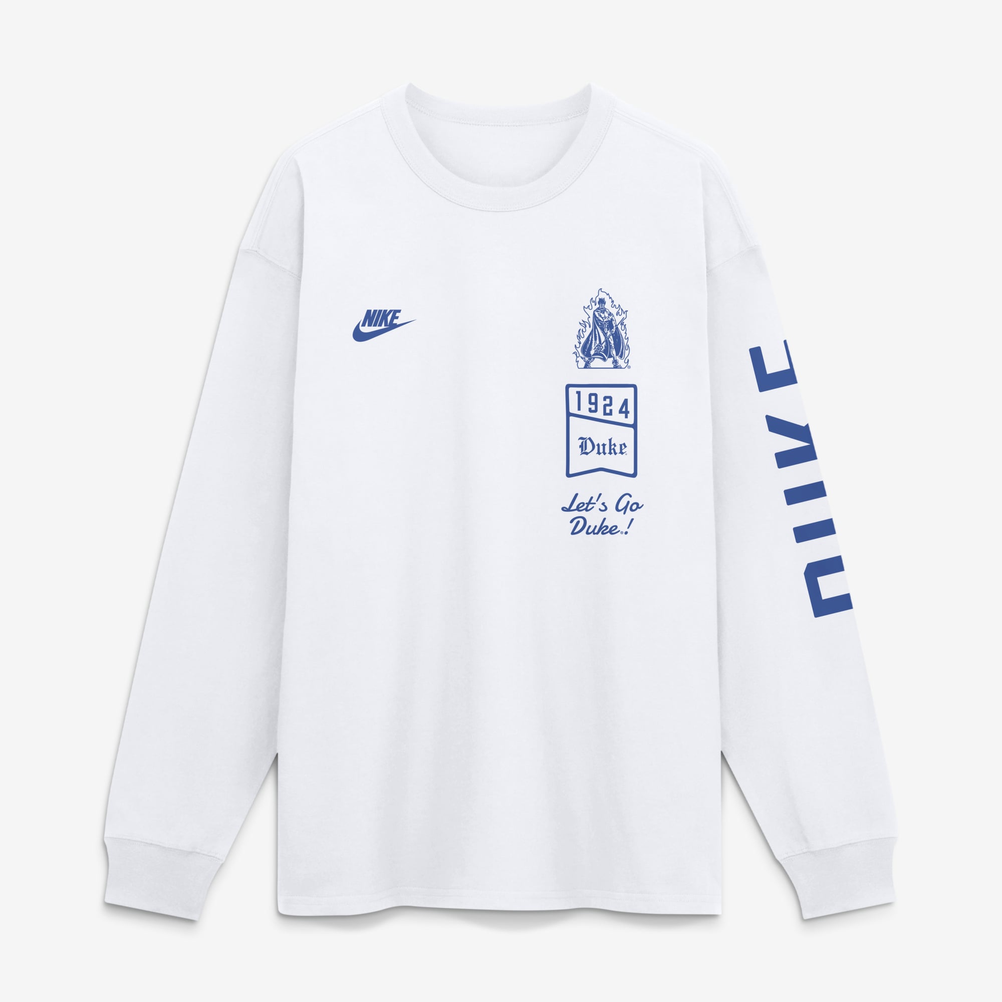 T-shirt à manches longues Nike Duke Blue Devils Max 90 Legacy Multi Graphic blanc pour homme