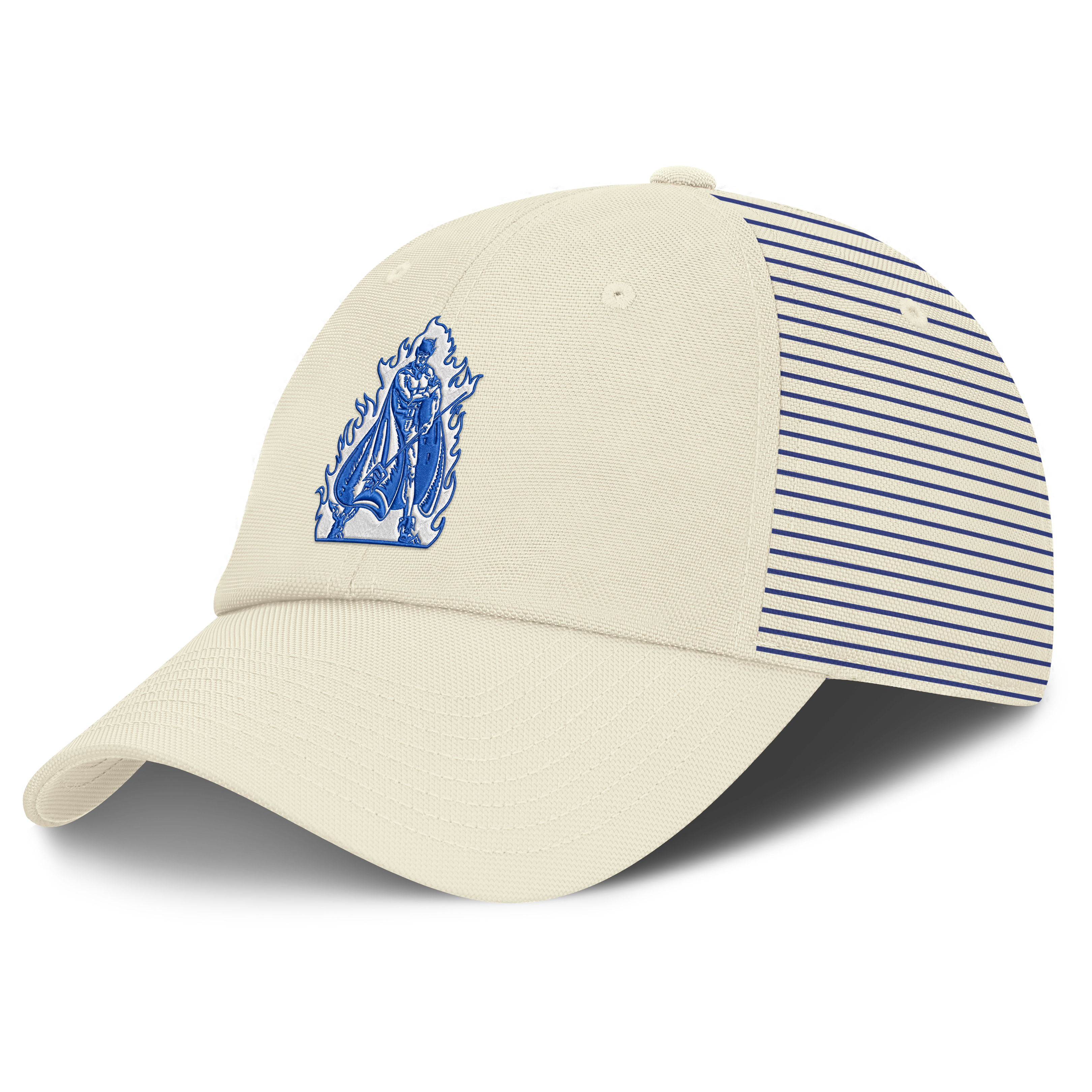 Casquette Nike pour homme, blanche, Duke, Blue Devils, logo Vault, rayée, Club Dri-FIT, ajustable