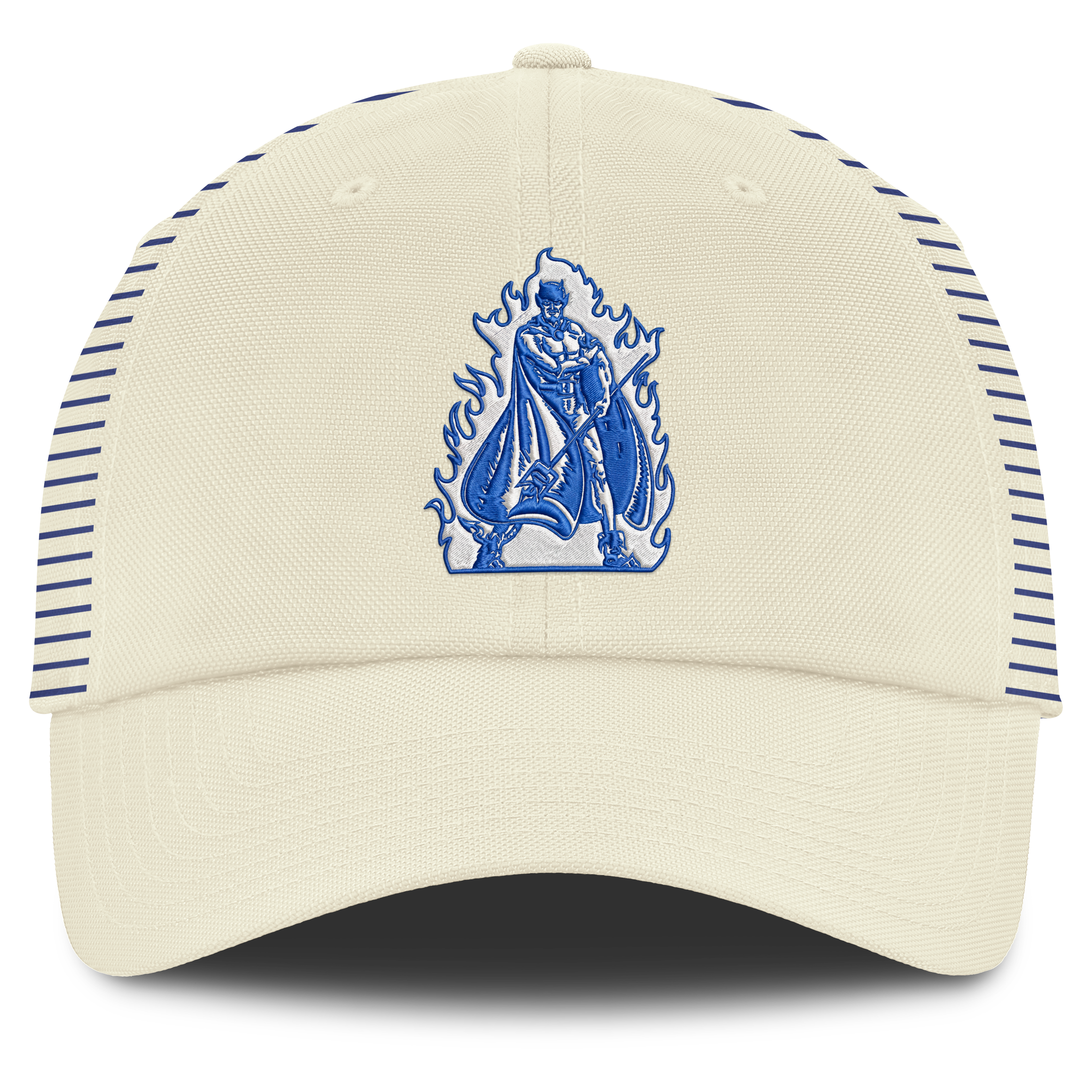 Casquette Nike pour homme, blanche, Duke, Blue Devils, logo Vault, rayée, Club Dri-FIT, ajustable