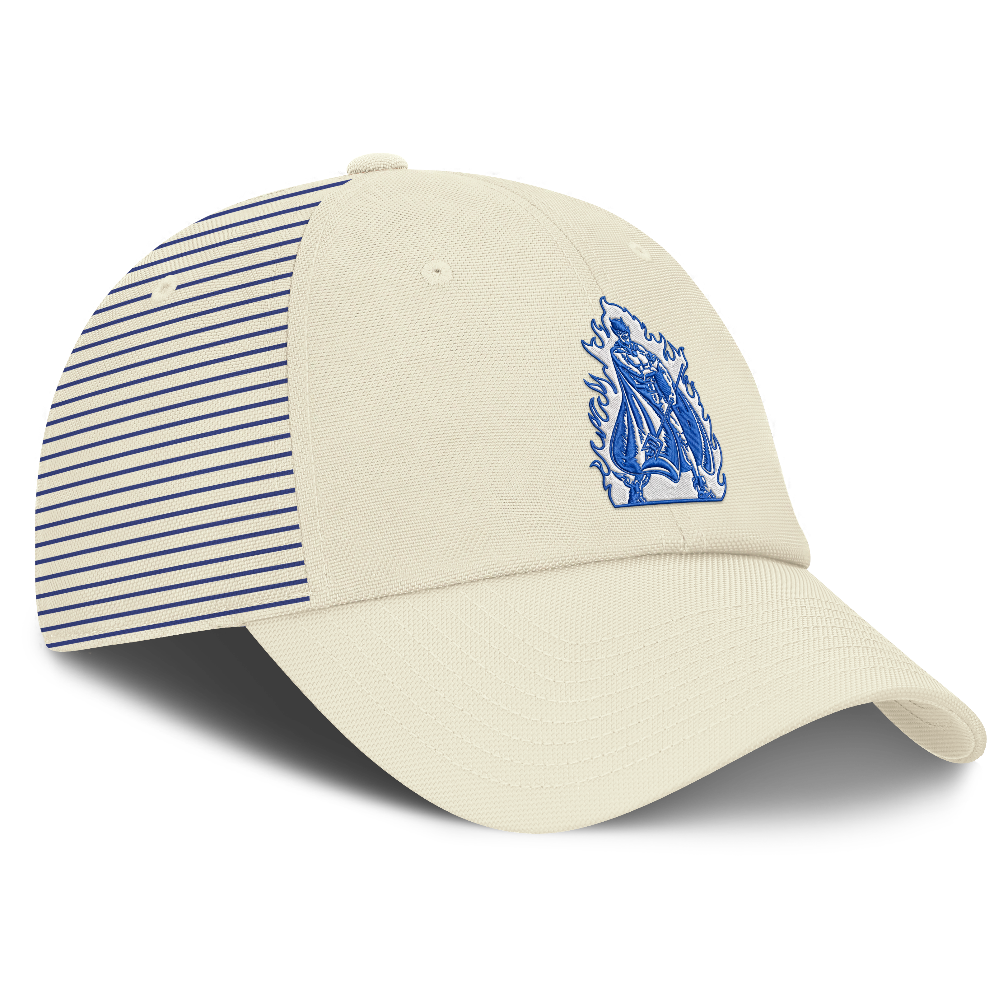 Casquette Nike pour homme, blanche, Duke, Blue Devils, logo Vault, rayée, Club Dri-FIT, ajustable