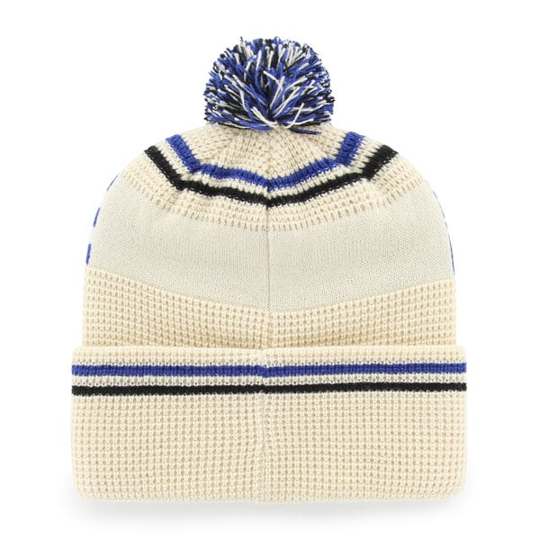 Bonnet unisexe '47 Cream Duke Blue Devils en maille gaufrée à revers avec pompon