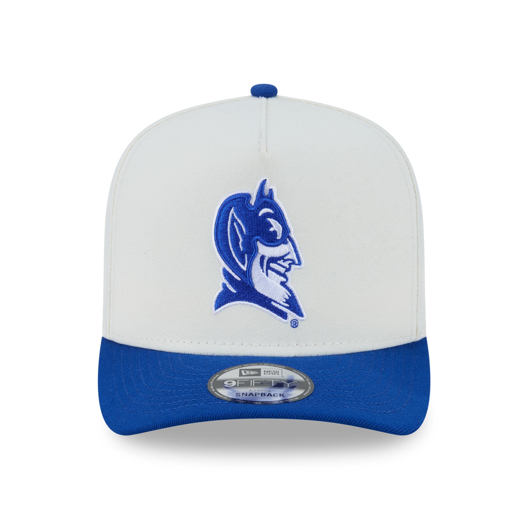 Casquette unisexe New Era 9FIFTY A-Frame Snapback blanche/bleu roi Duke Blue Devils
