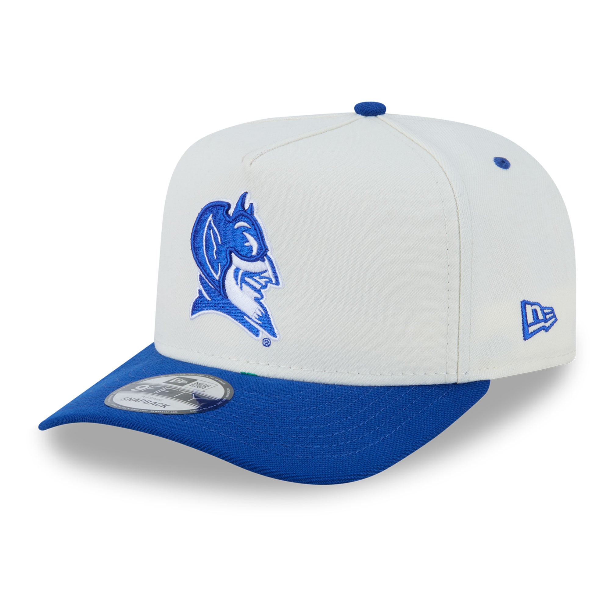 Casquette unisexe New Era 9FIFTY A-Frame Snapback blanche/bleu roi Duke Blue Devils