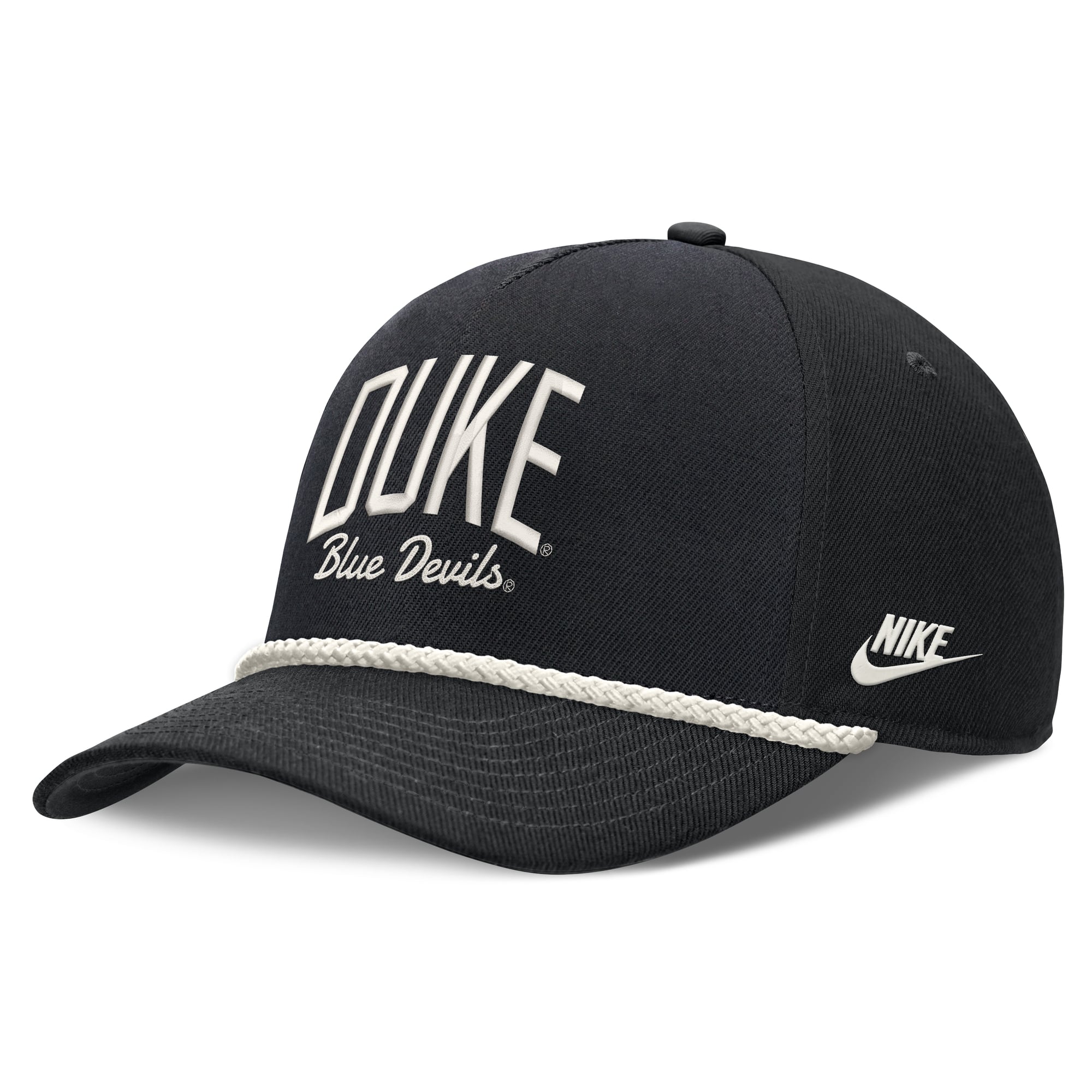Casquette unisexe Nike noire Duke Blue Devils à lettres et taille ajustable
