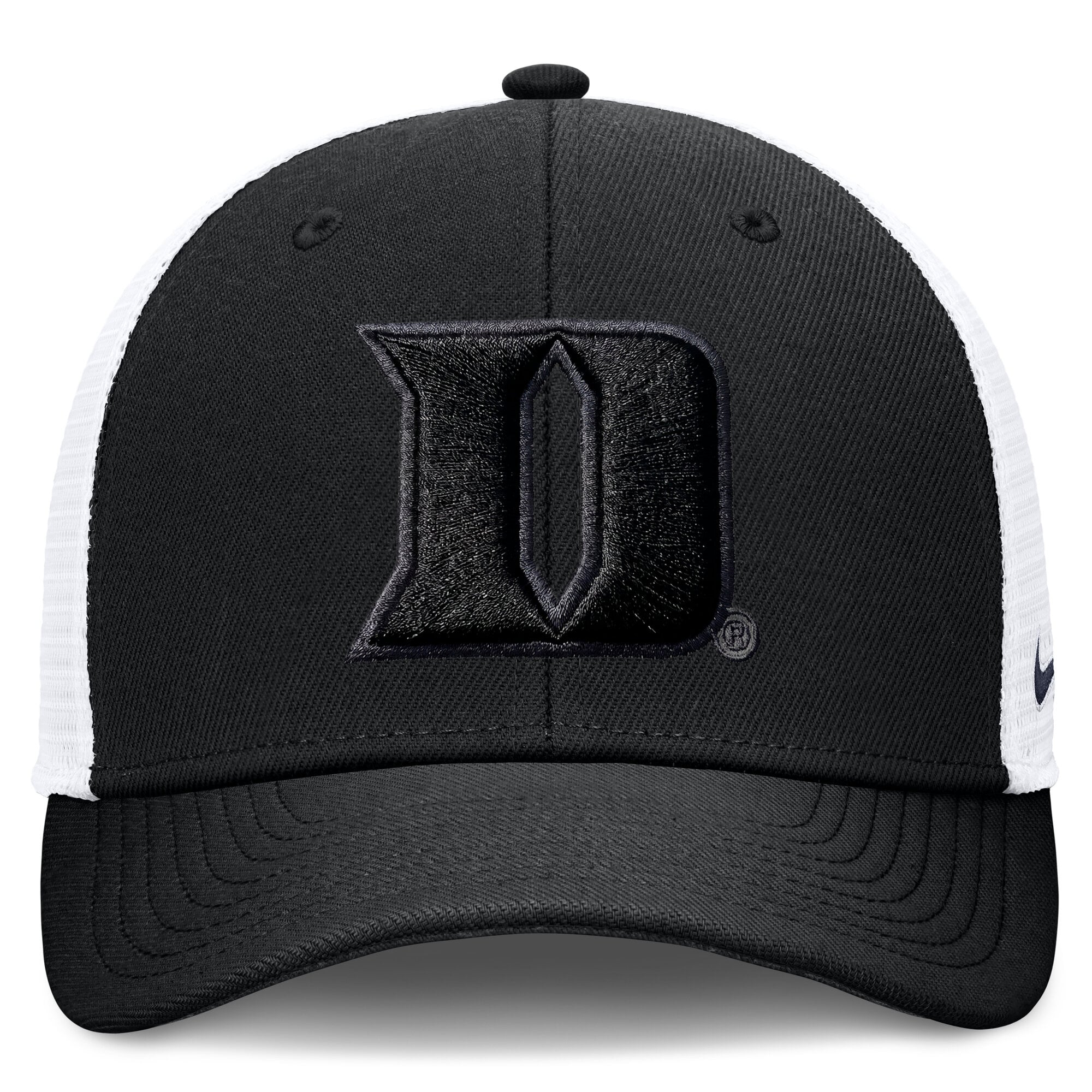 Casquette trucker unisexe Nike Duke Blue Devils noire ton sur ton Dri-FIT Rise ajustable