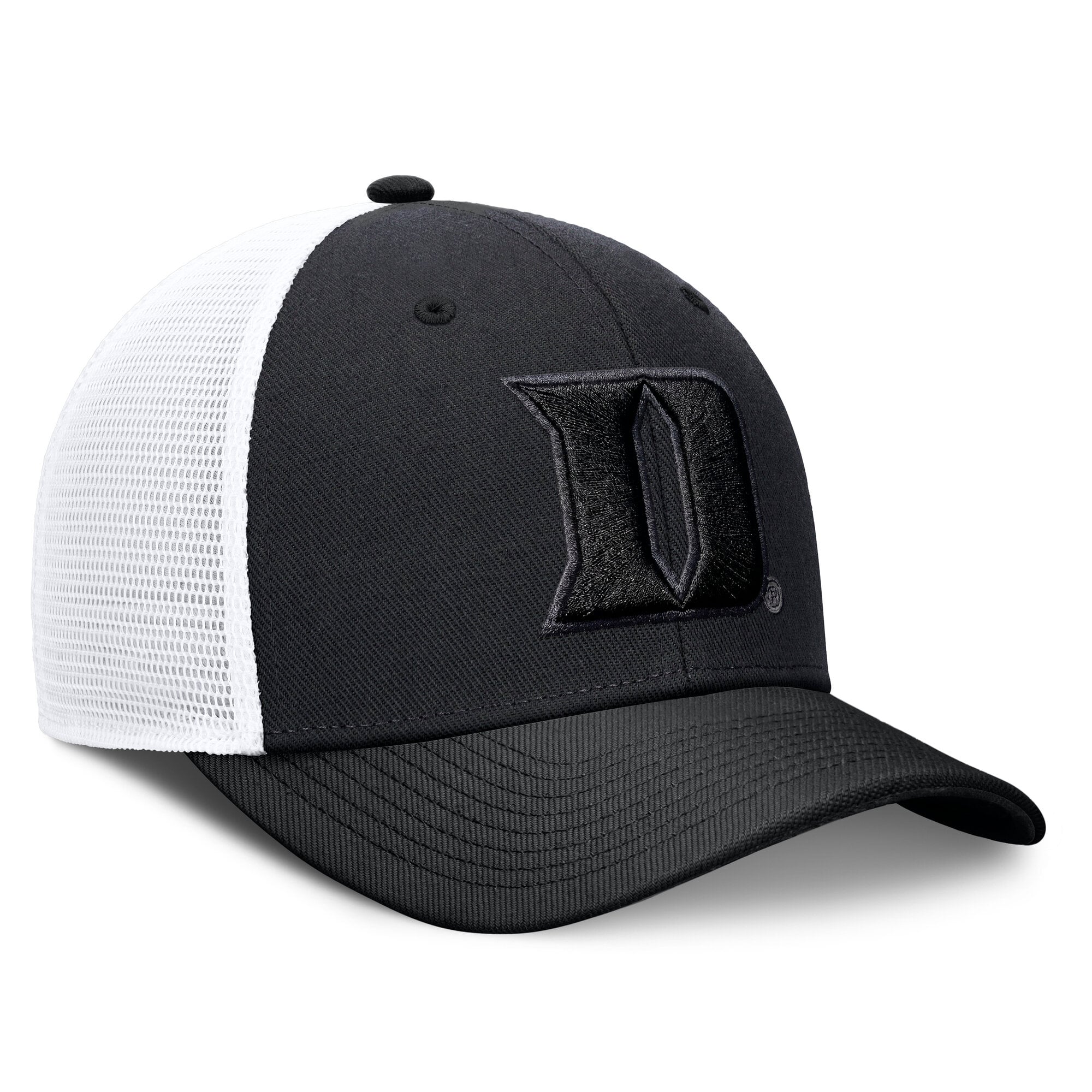 Casquette trucker unisexe Nike Duke Blue Devils noire ton sur ton Dri-FIT Rise ajustable