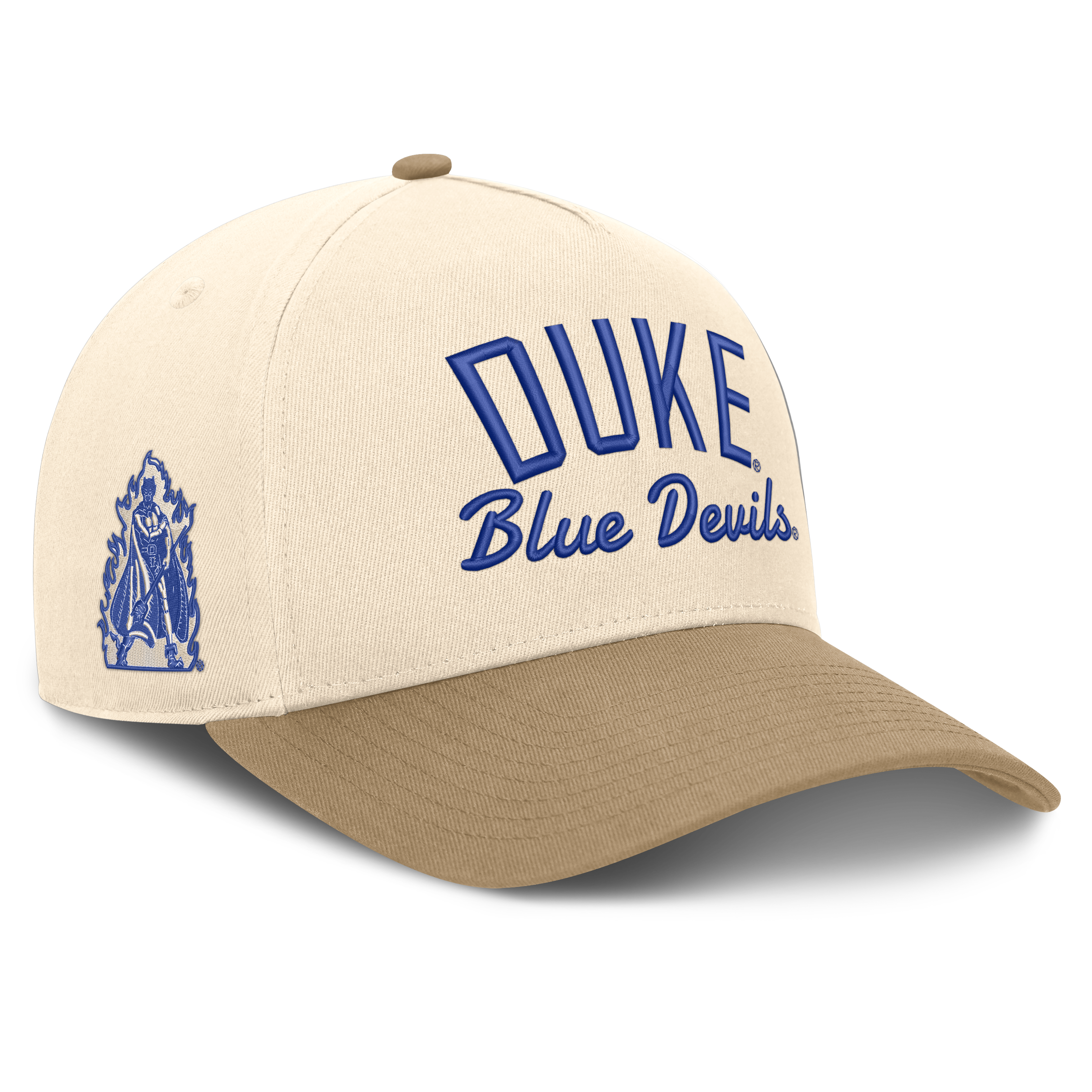 Casquette unisexe Nike Duke Blue Devils Legacy Rise naturelle/beige ajustable