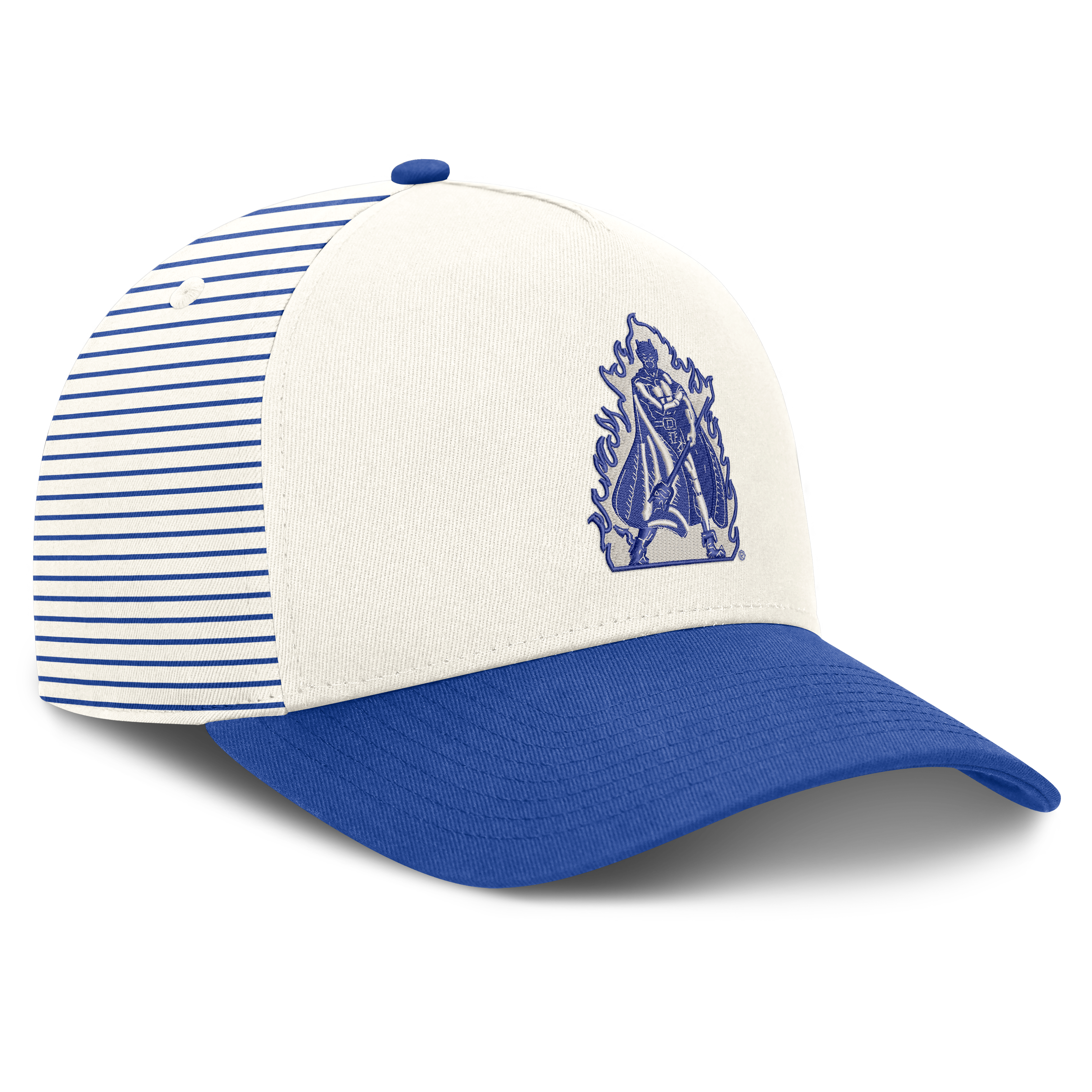 Casquette unisexe Nike blanche/bleu roi Duke Blue Devils Vault rayée à taille ajustable