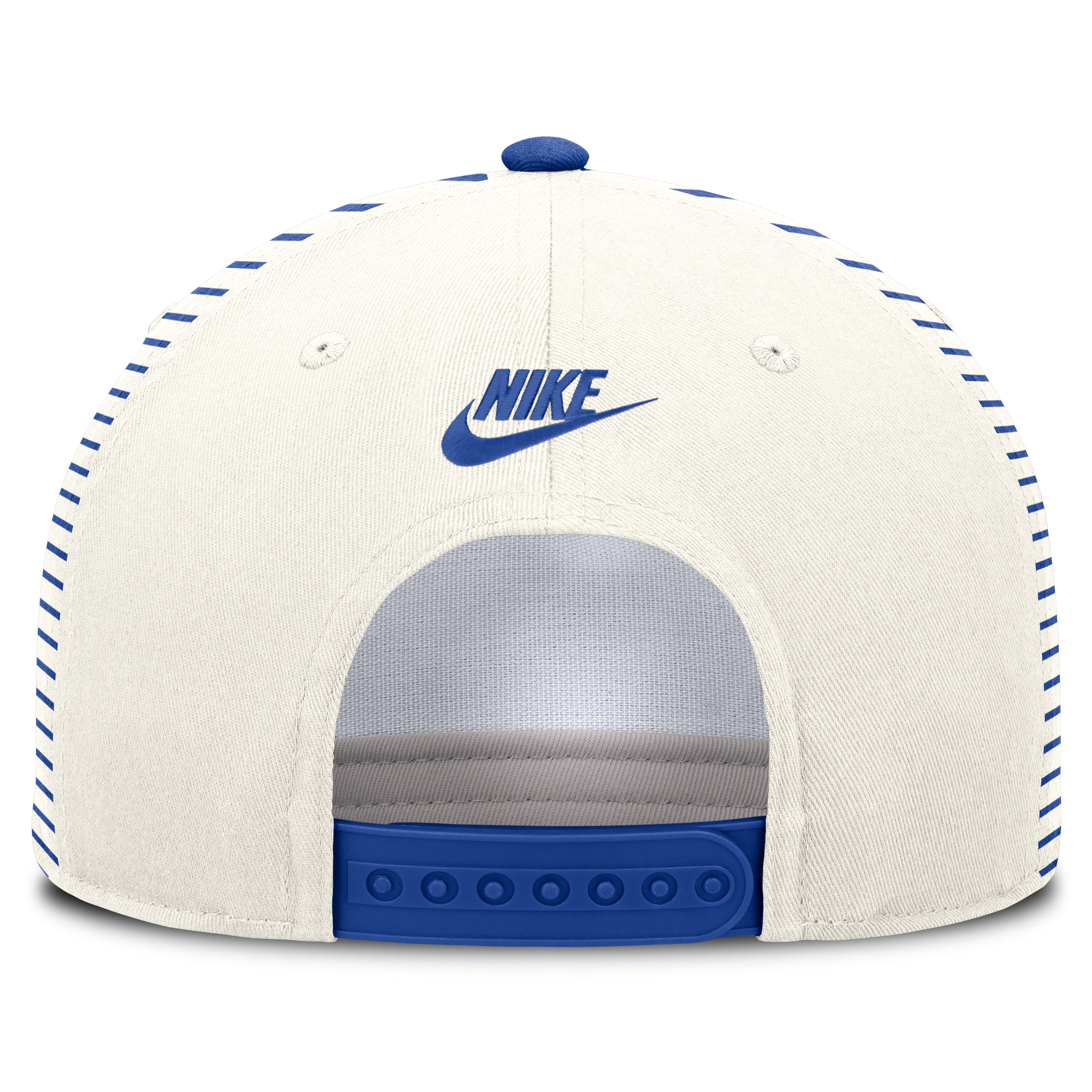 Casquette unisexe Nike blanche/bleu roi Duke Blue Devils Vault rayée à taille ajustable