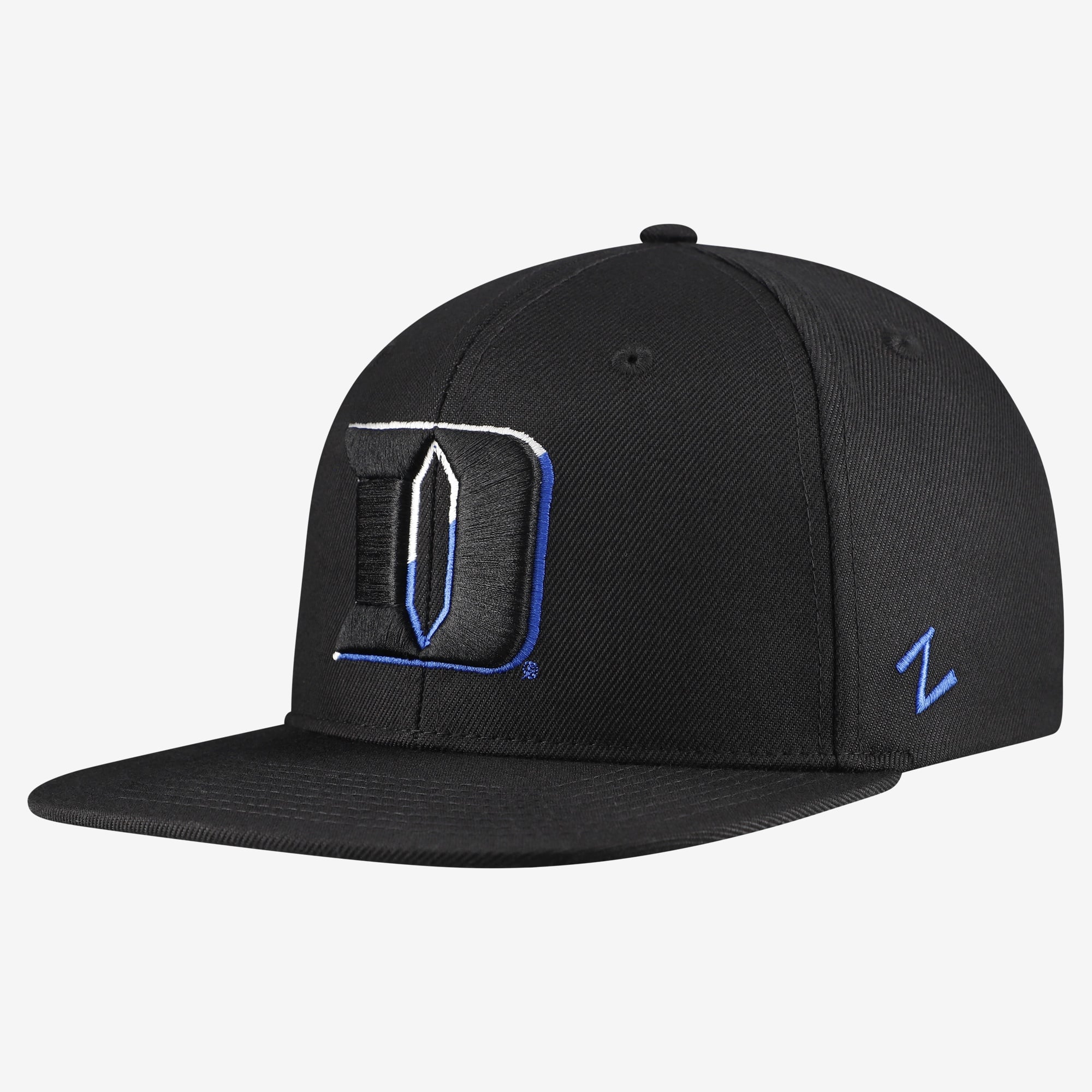 Casquette unisexe Zephyr Black Duke Blue Devils Slice 3D Z11 Snapback