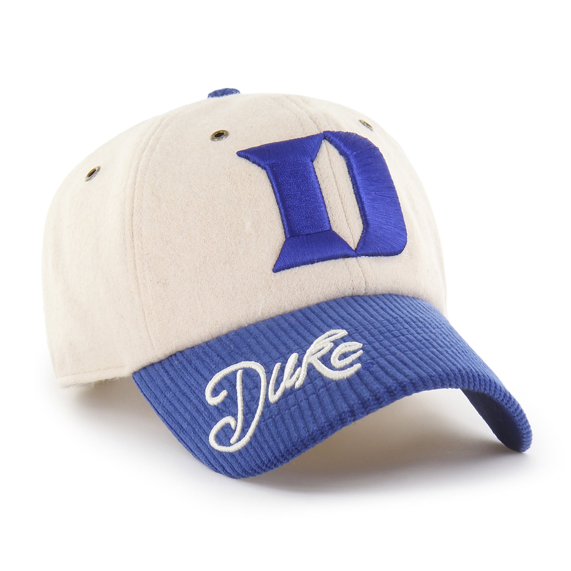 Women's '47 Cream/Royal Duke Blue Devils Rope Script Clean Up Adjustable Hat